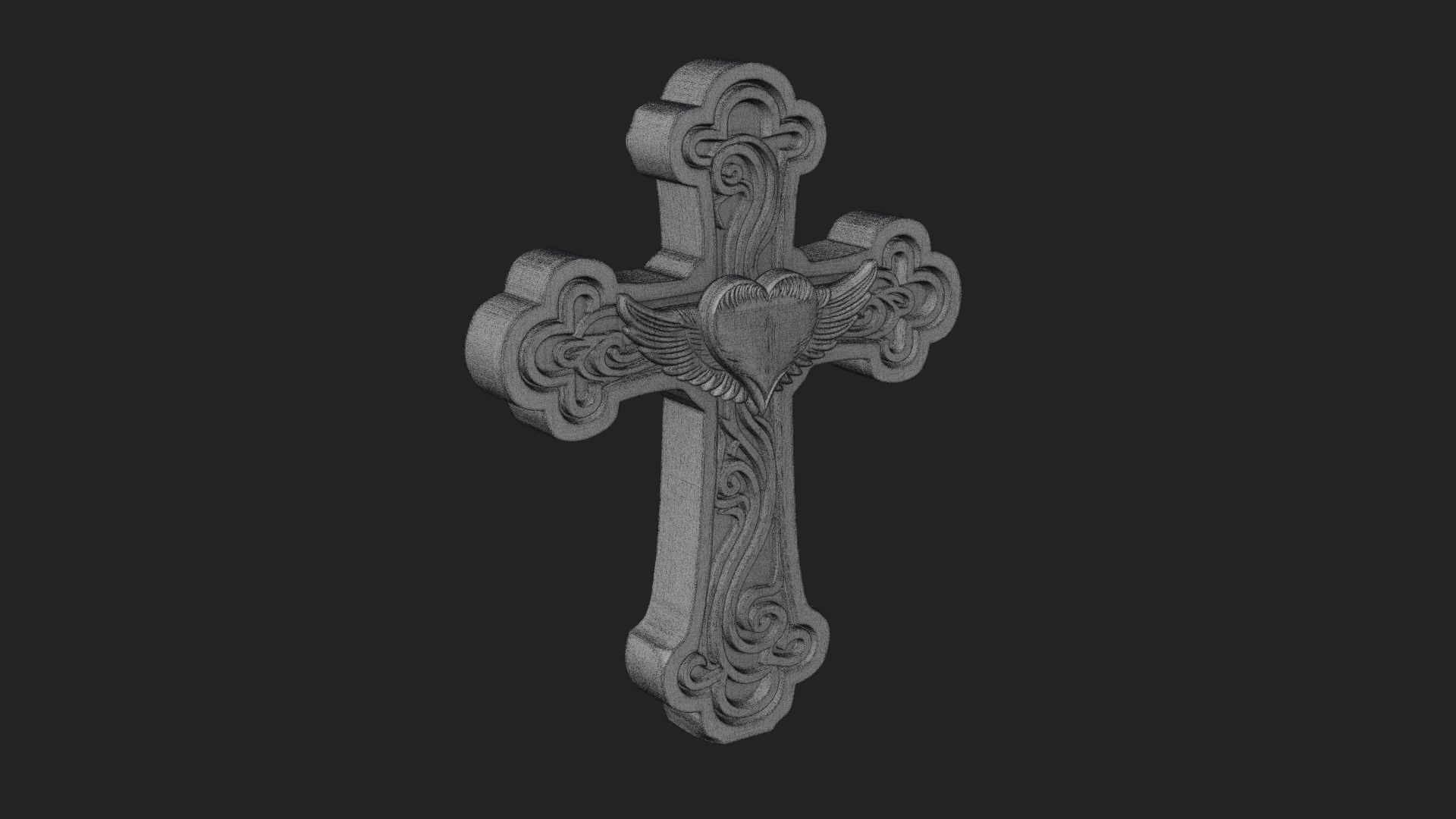 Carved Relief Wall Cross Design 222 3D Print Model 3D Model