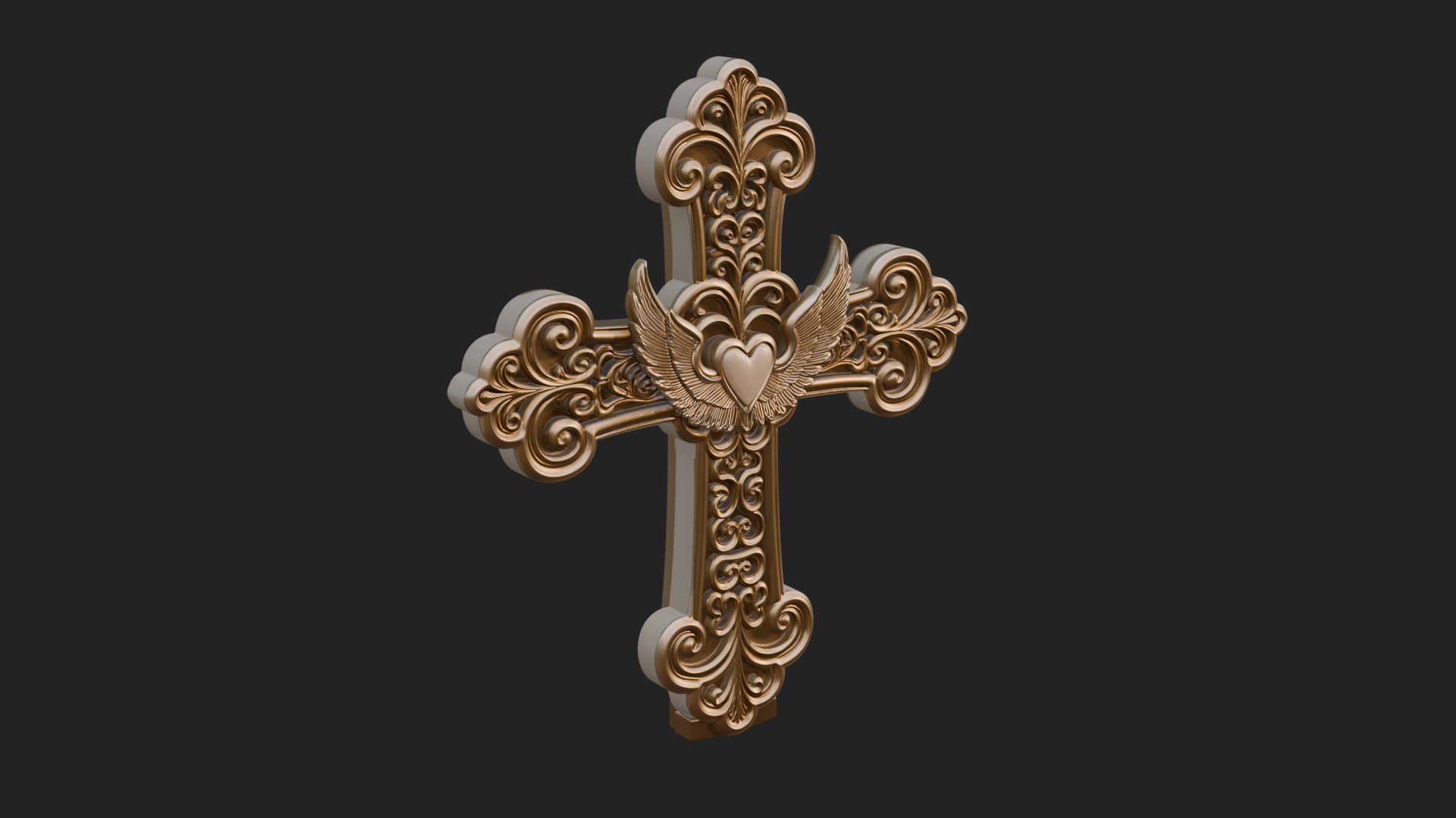 Carved Relief Wall Cross Design 223 3D Print Model 3D Model