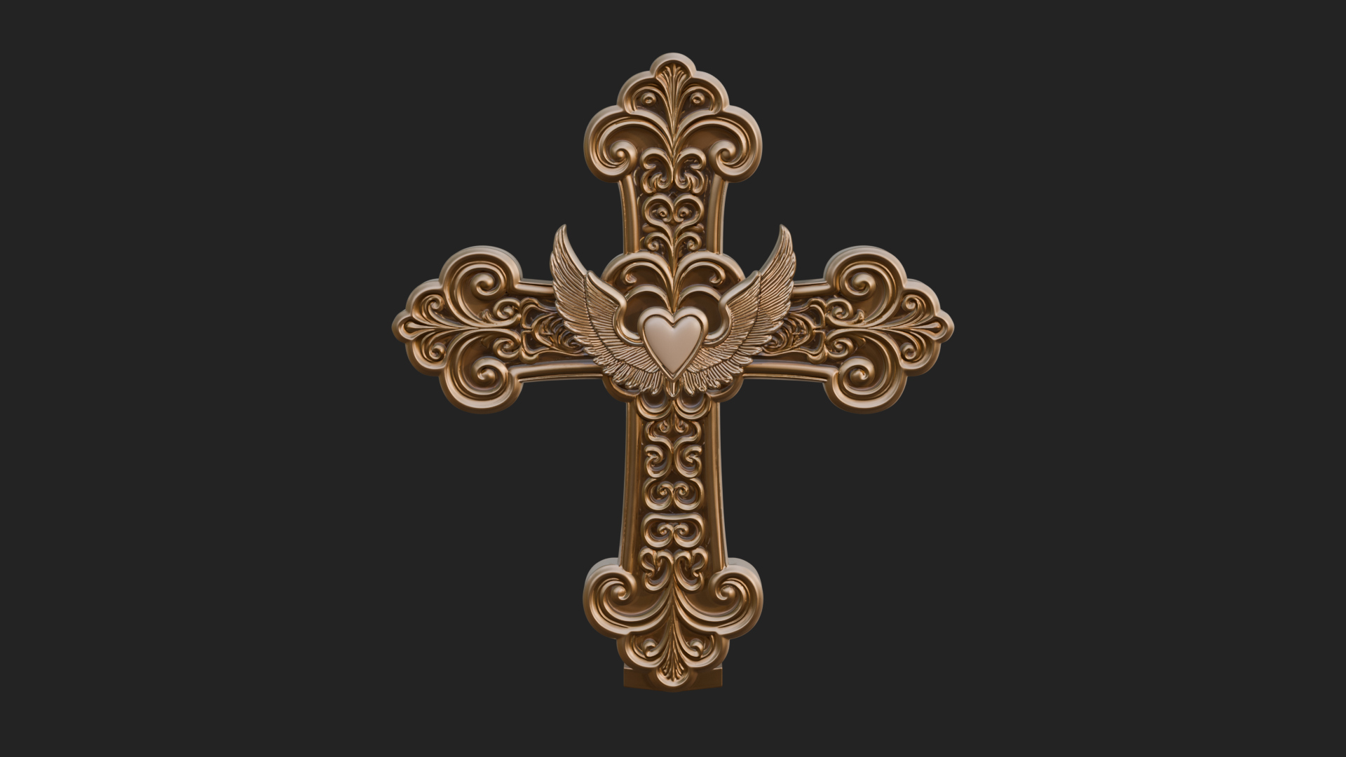 Carved Relief Wall Cross Design 223 3D Print Model 3D Model