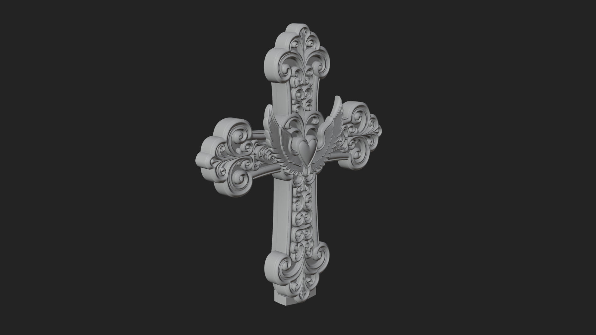 Carved Relief Wall Cross Design 223 3D Print Model 3D Model