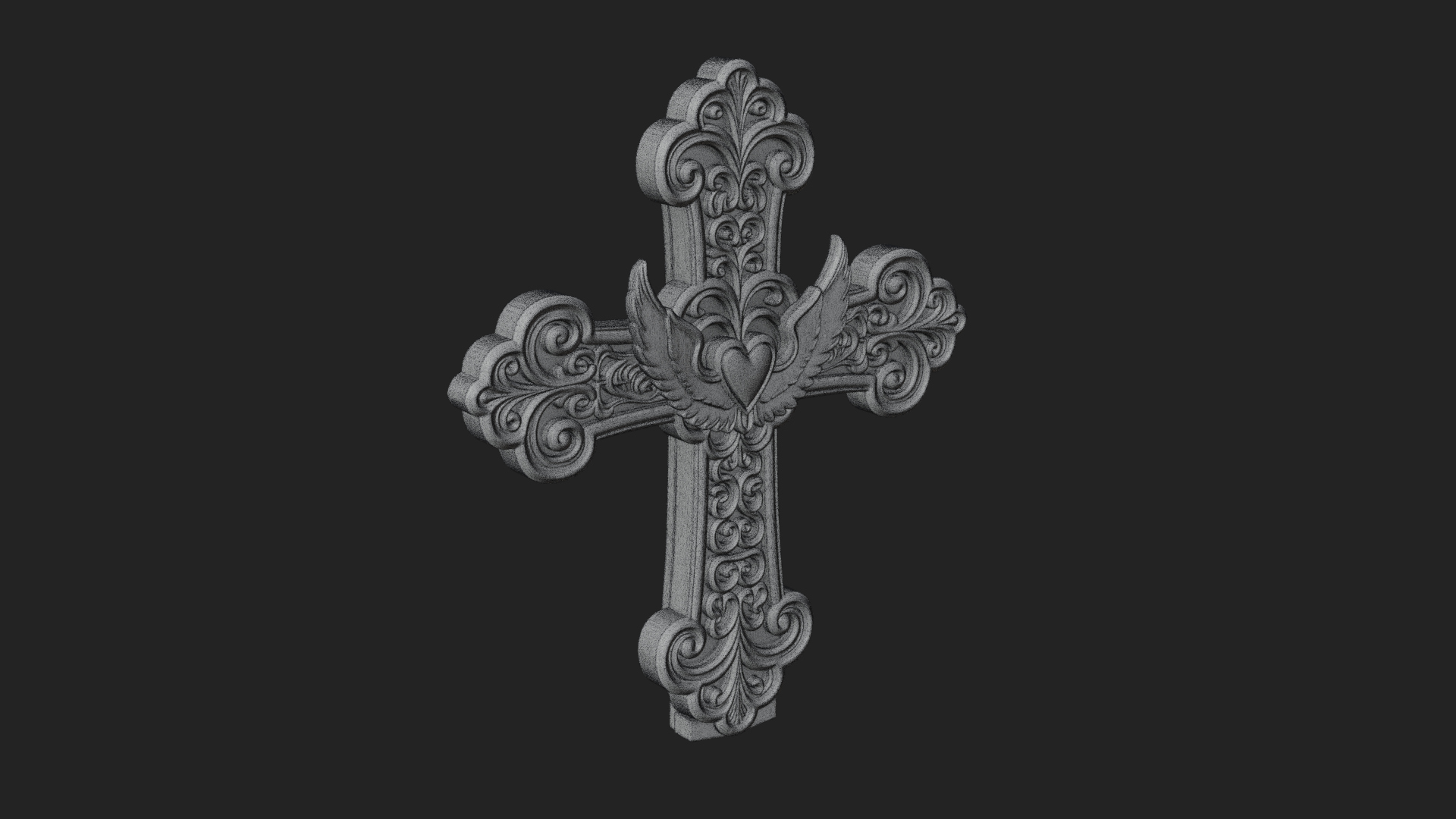Carved Relief Wall Cross Design 223 3D Print Model 3D Model