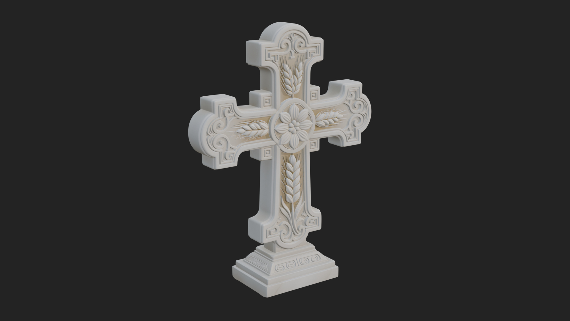 Carved Relief Wall Cross Design 224 3D Print Model 3D Model