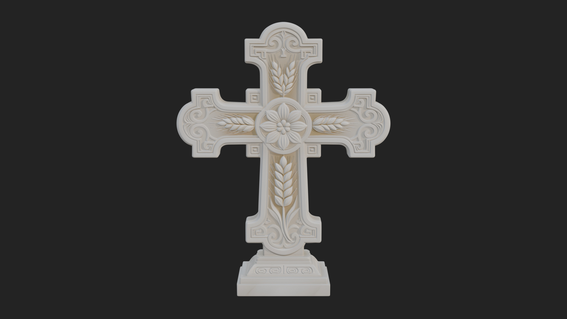 Carved Relief Wall Cross Design 224 3D Print Model 3D Model