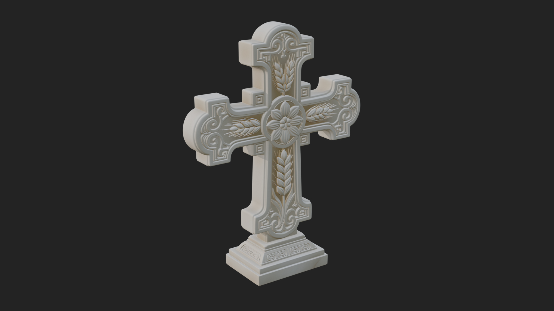Carved Relief Wall Cross Design 224 3D Print Model 3D Model