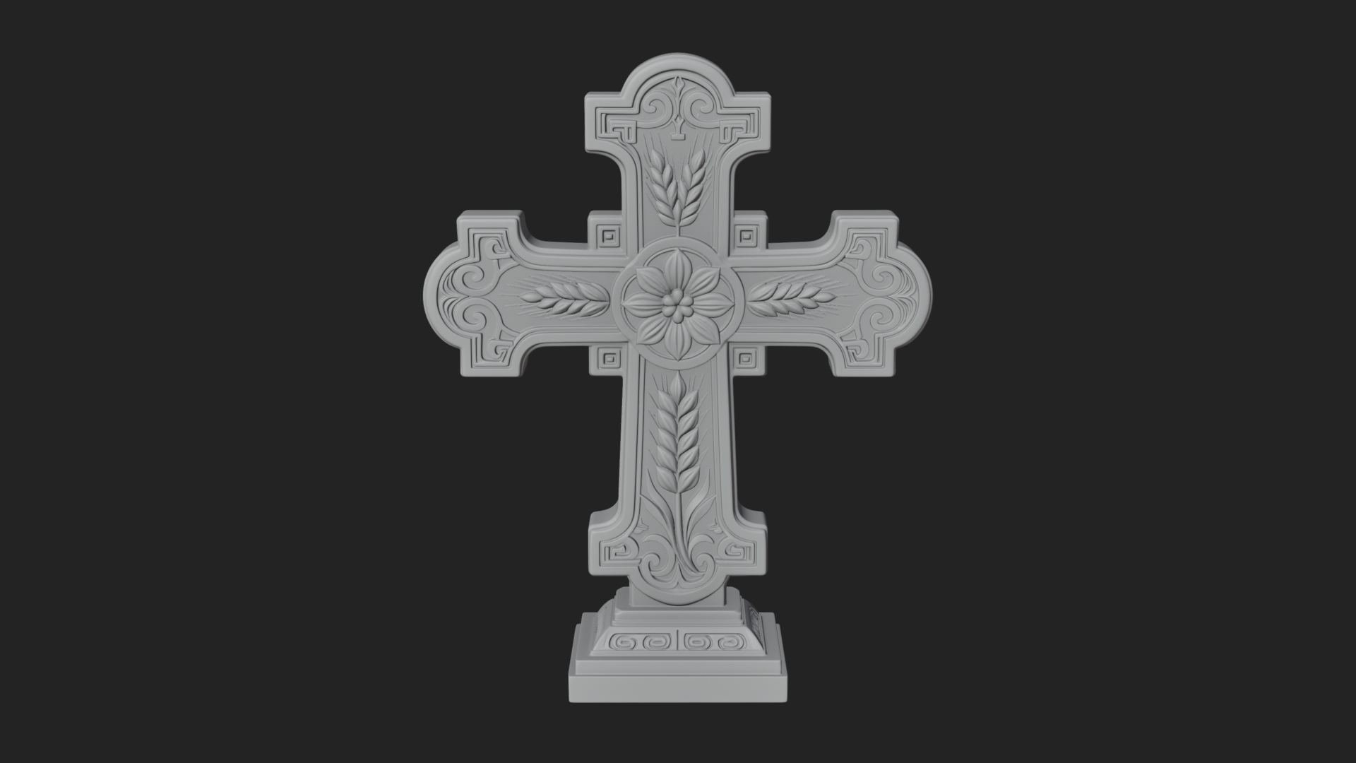 Carved Relief Wall Cross Design 224 3D Print Model 3D Model