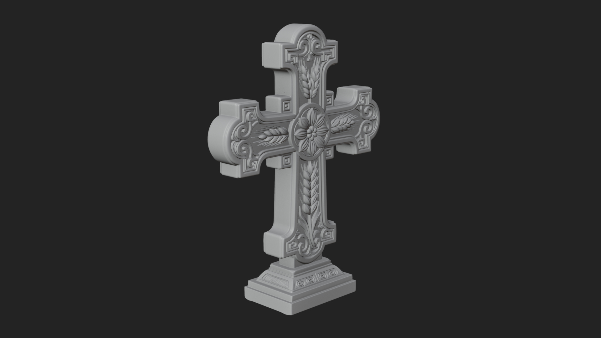 Carved Relief Wall Cross Design 224 3D Print Model 3D Model