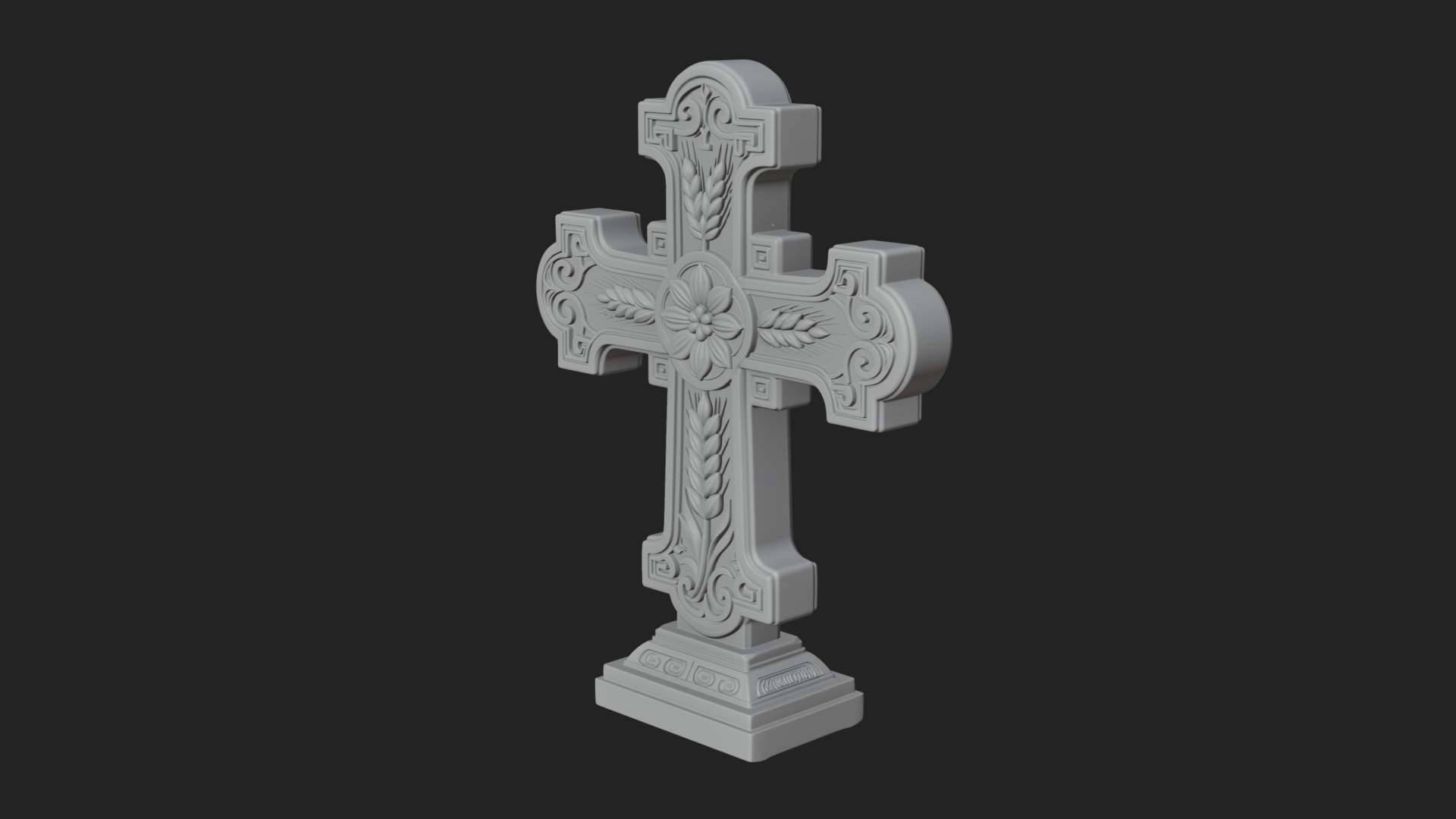 Carved Relief Wall Cross Design 224 3D Print Model 3D Model