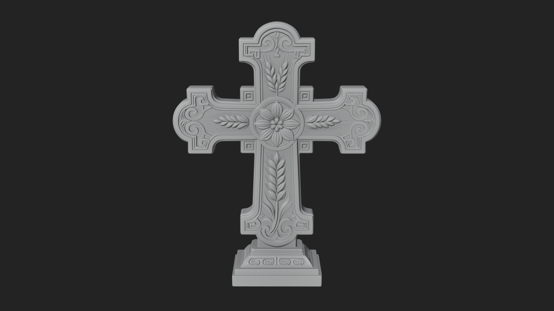 Carved Relief Wall Cross Design 224 3D Print Model 3D Model