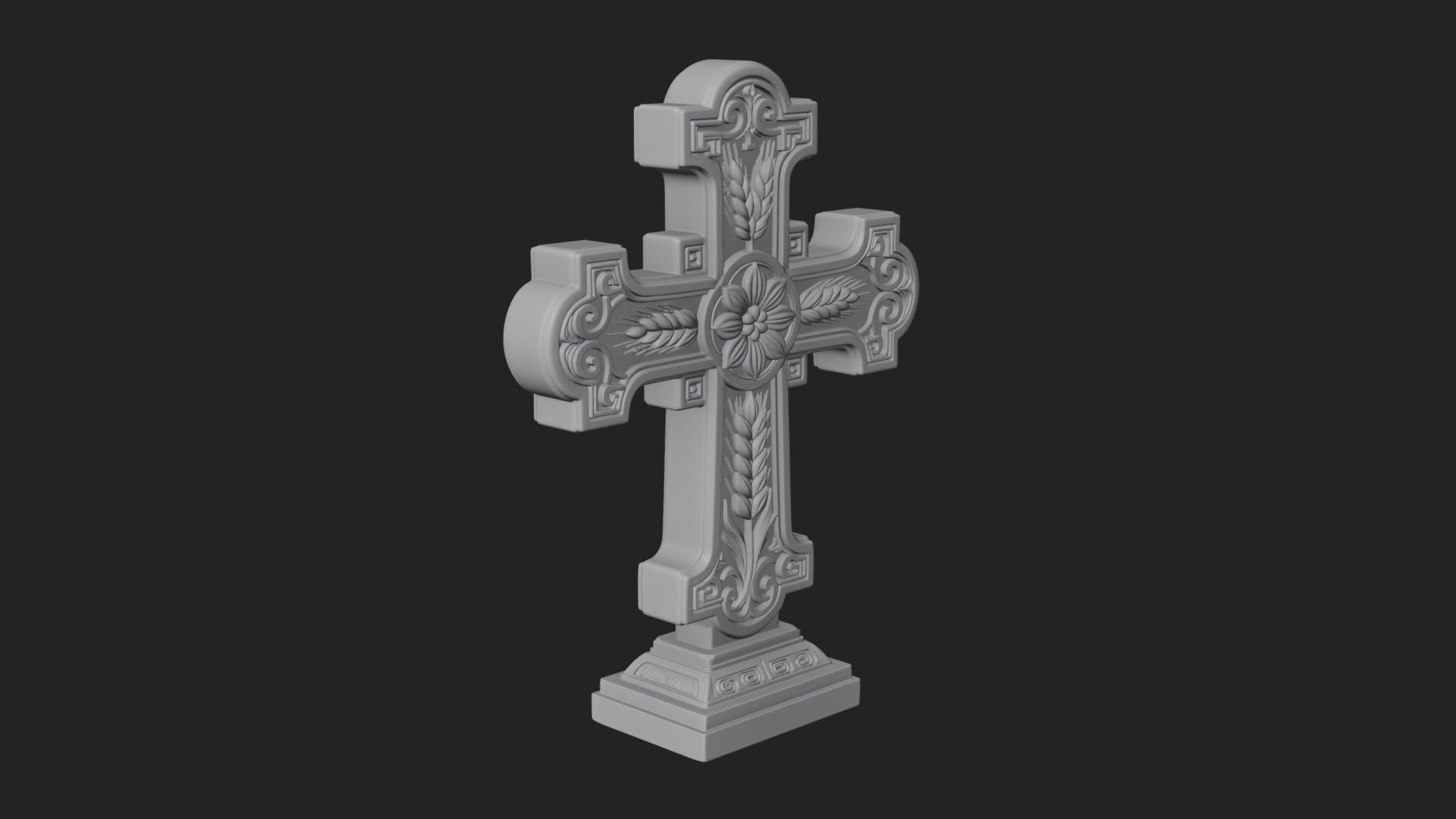 Carved Relief Wall Cross Design 224 3D Print Model 3D Model
