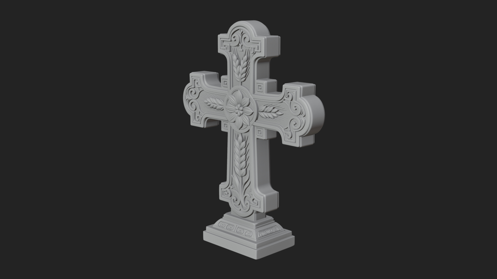Carved Relief Wall Cross Design 224 3D Print Model 3D Model