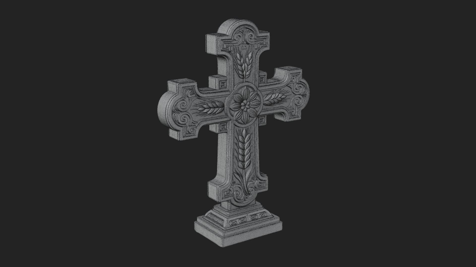 Carved Relief Wall Cross Design 224 3D Print Model 3D Model