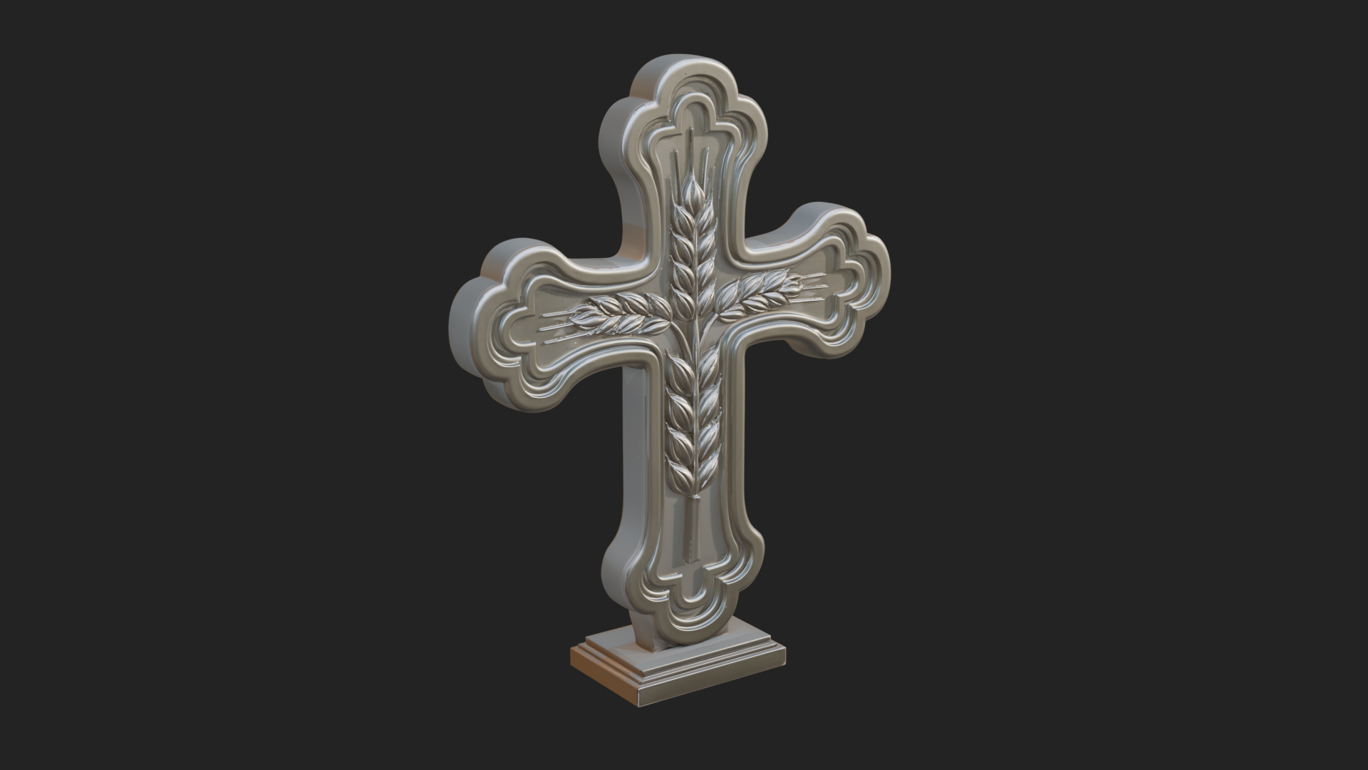 Carved Relief Wall Cross Design 225 3D Print Model 3D Model
