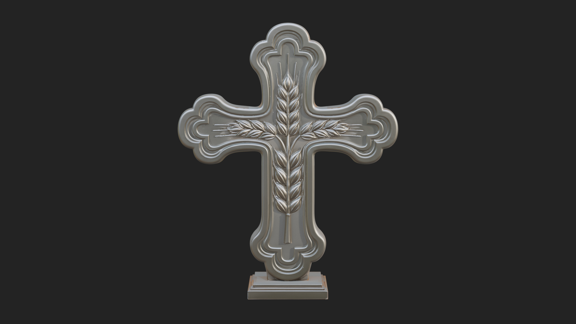 Carved Relief Wall Cross Design 225 3D Print Model 3D Model