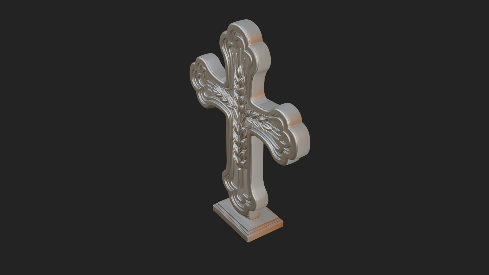 Carved Relief Wall Cross Design 225 3D Print Model 3D Model