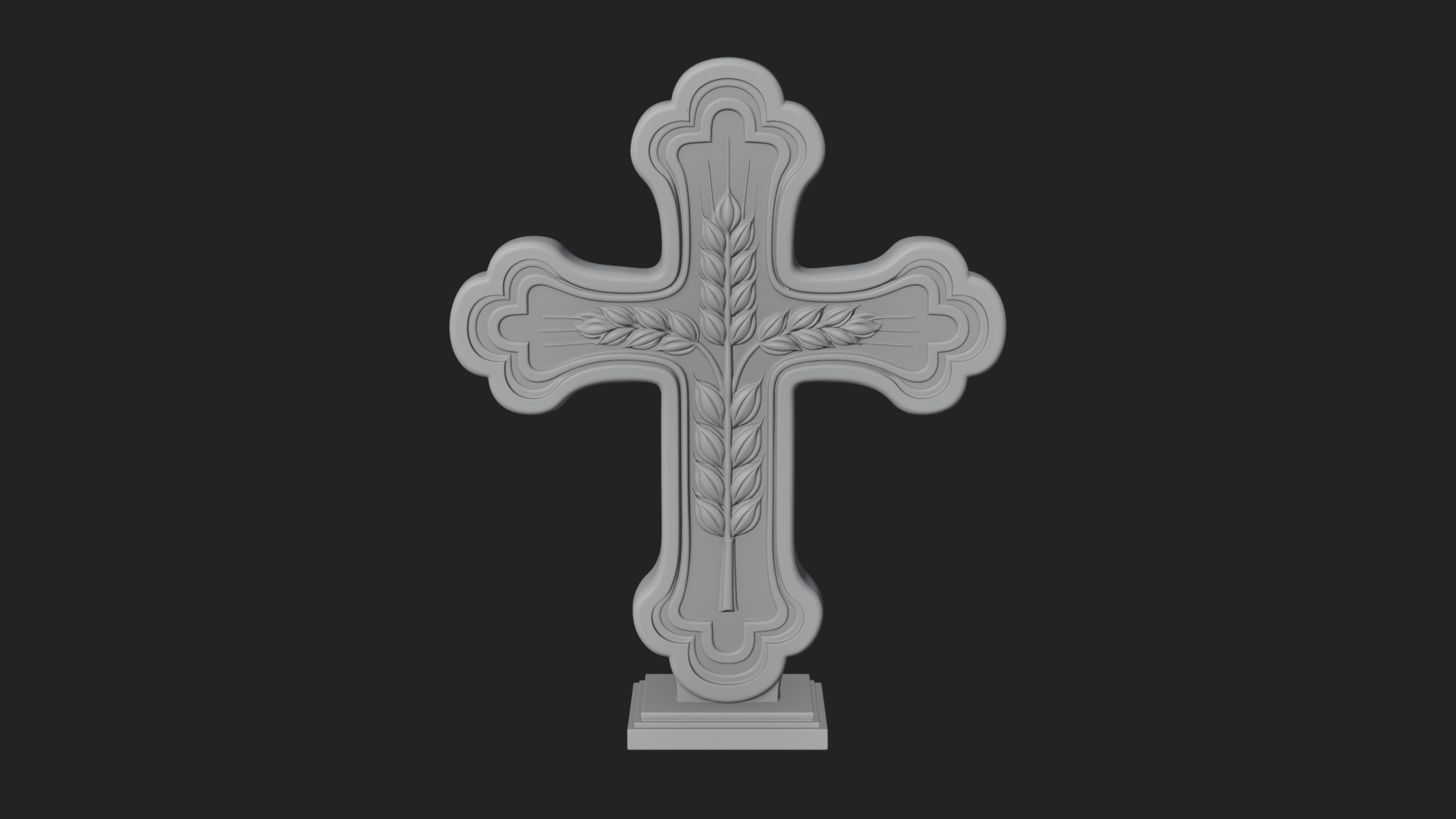 Carved Relief Wall Cross Design 225 3D Print Model 3D Model