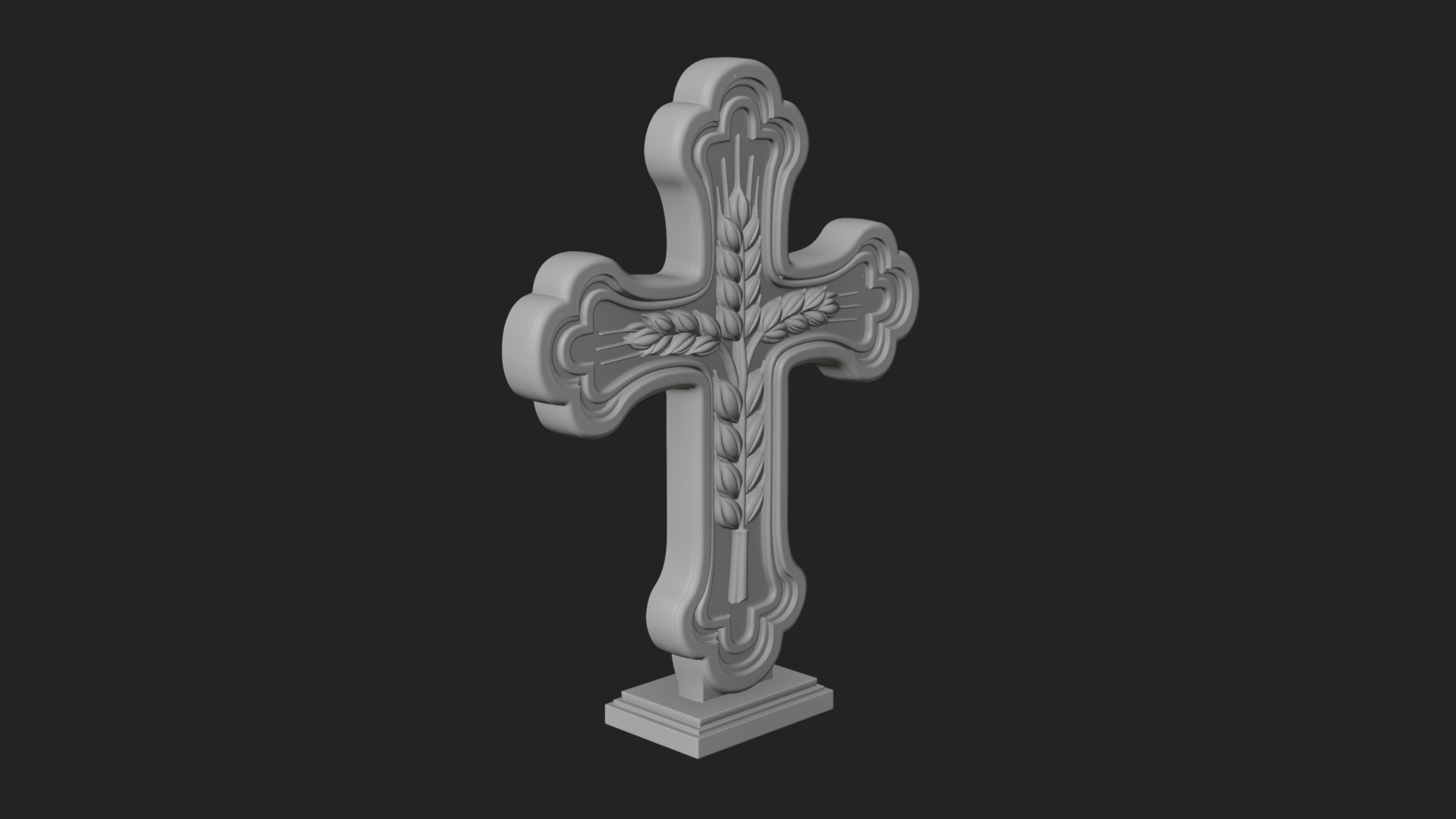 Carved Relief Wall Cross Design 225 3D Print Model 3D Model