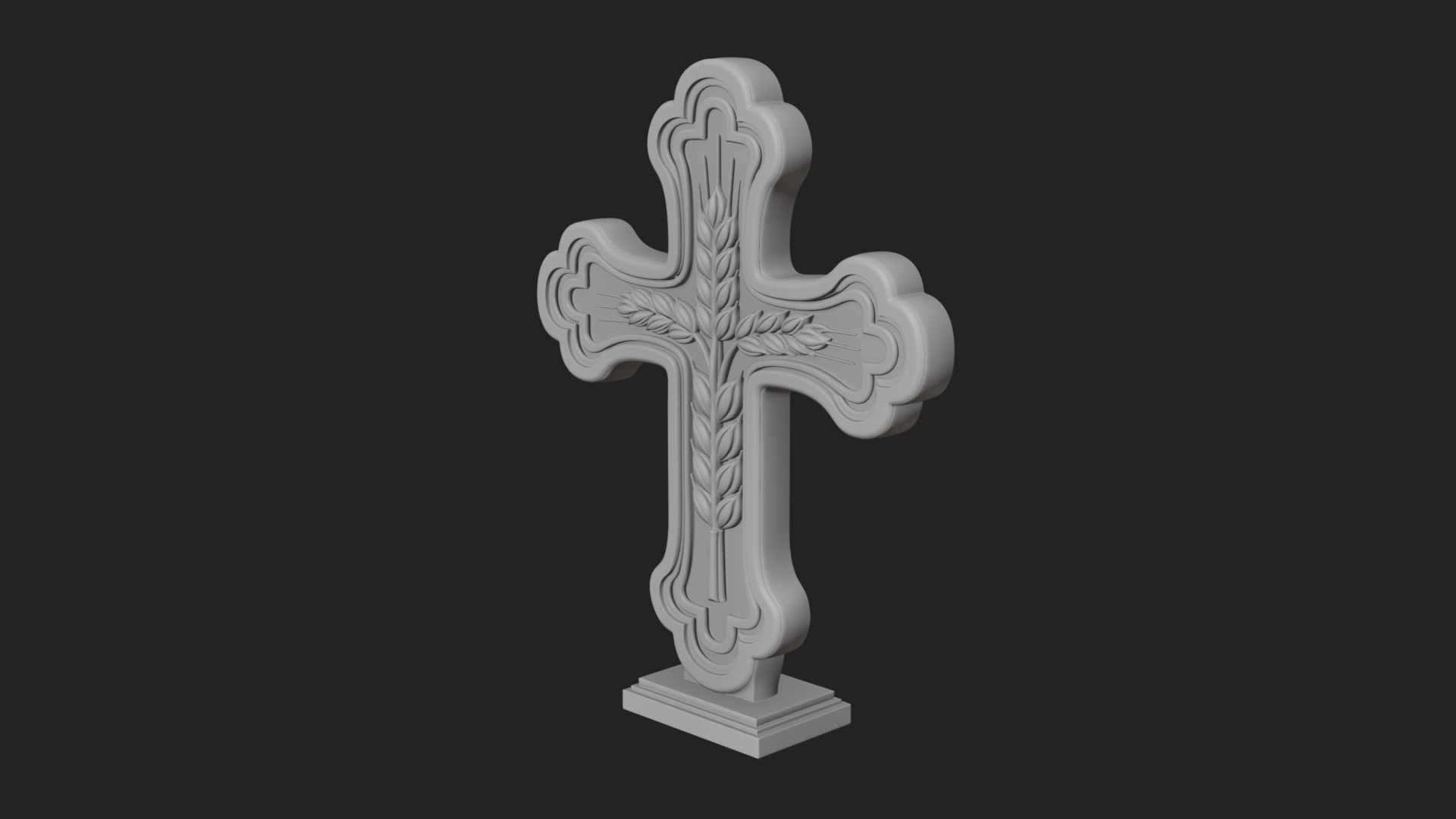 Carved Relief Wall Cross Design 225 3D Print Model 3D Model