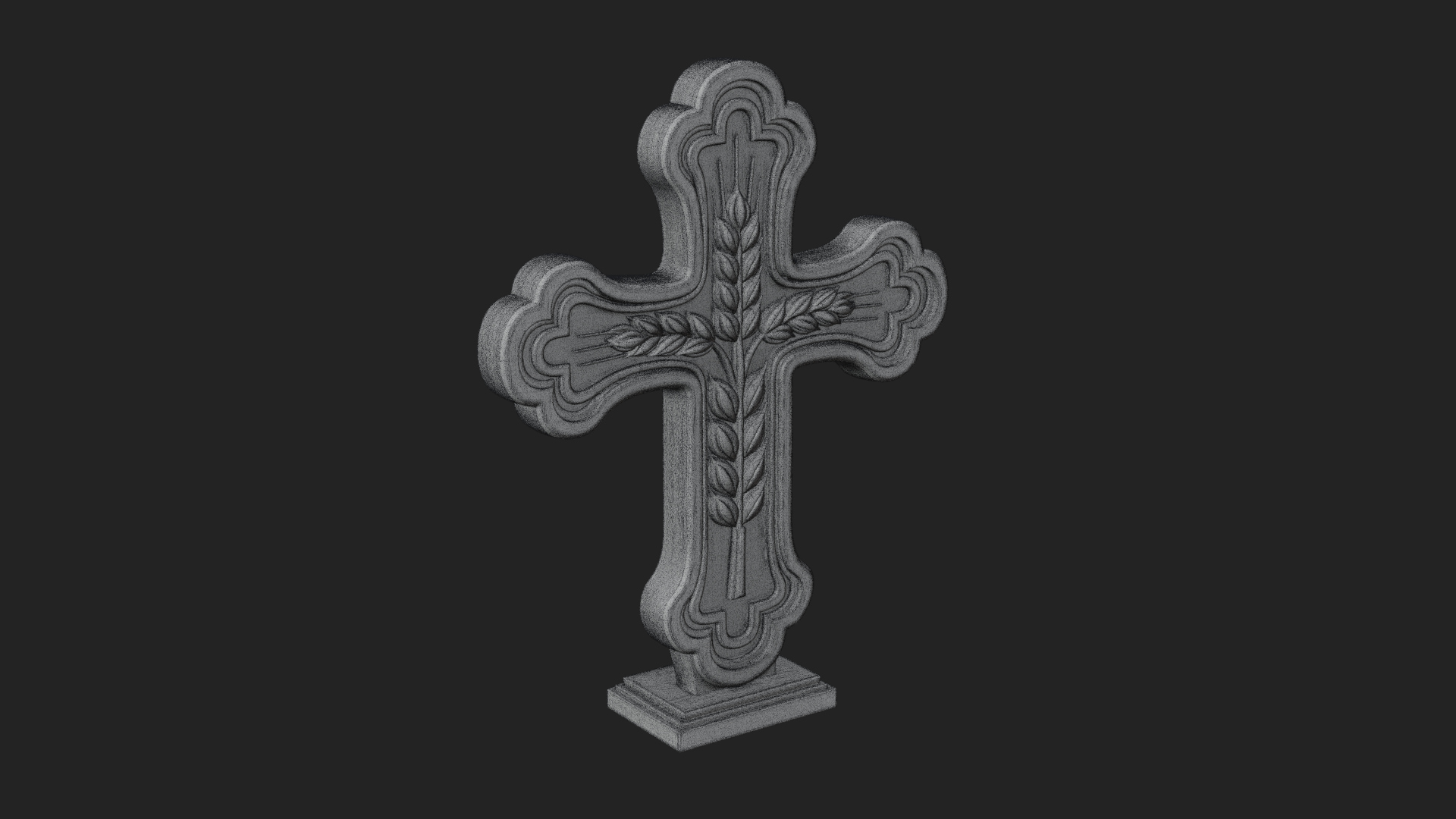 Carved Relief Wall Cross Design 225 3D Print Model 3D Model