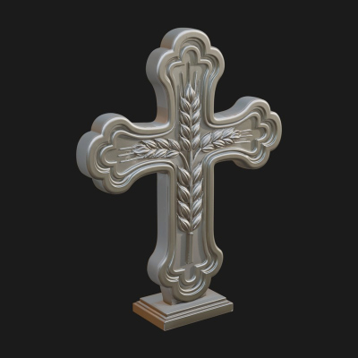 Carved Relief Wall Cross Design 225 3D Print Model