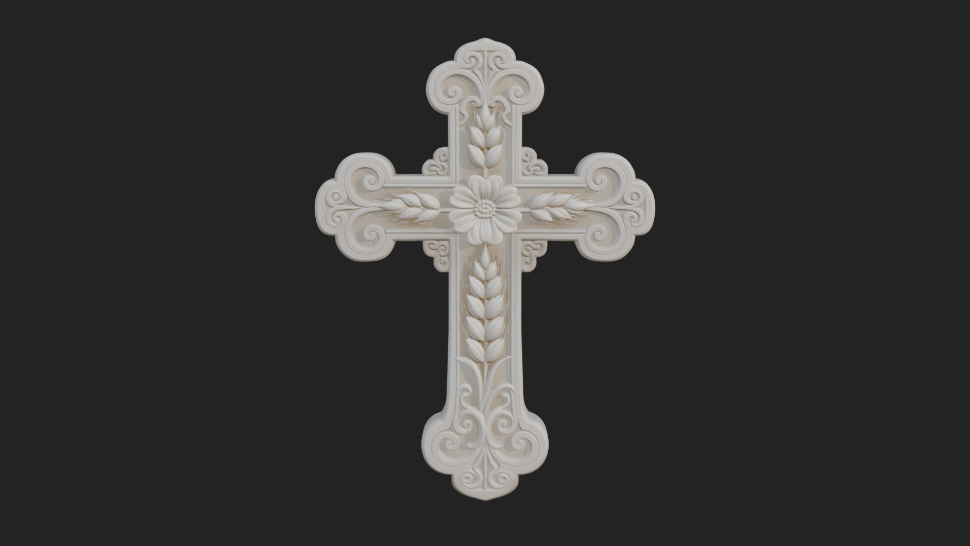 Carved Relief Wall Cross Design 226 3D Print Model 3D Model