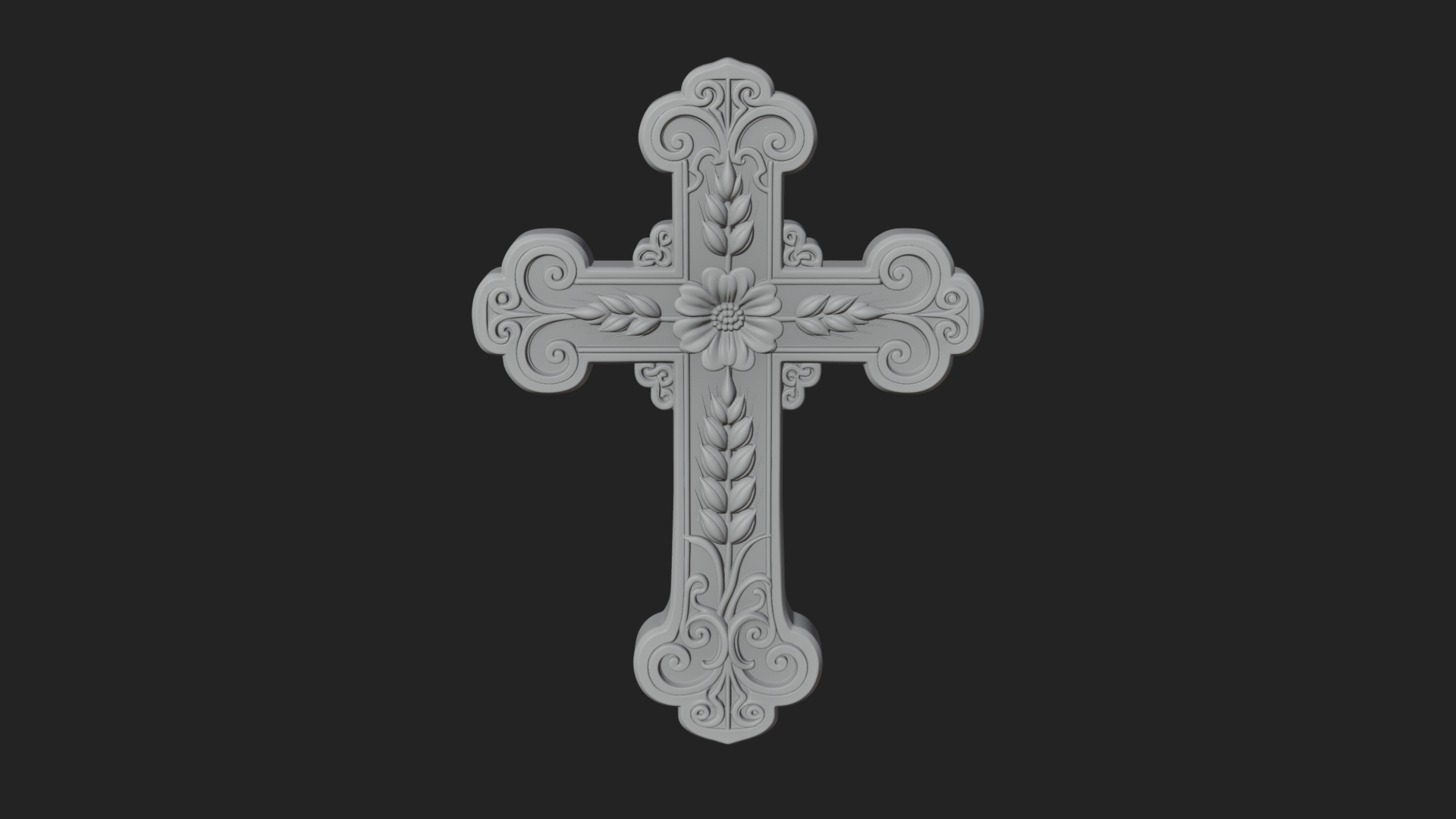 Carved Relief Wall Cross Design 226 3D Print Model 3D Model