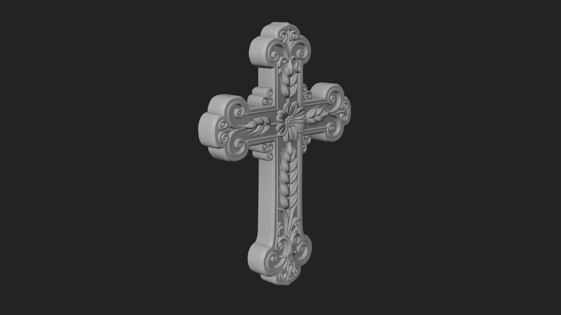 Carved Relief Wall Cross Design 226 3D Print Model 3D Model