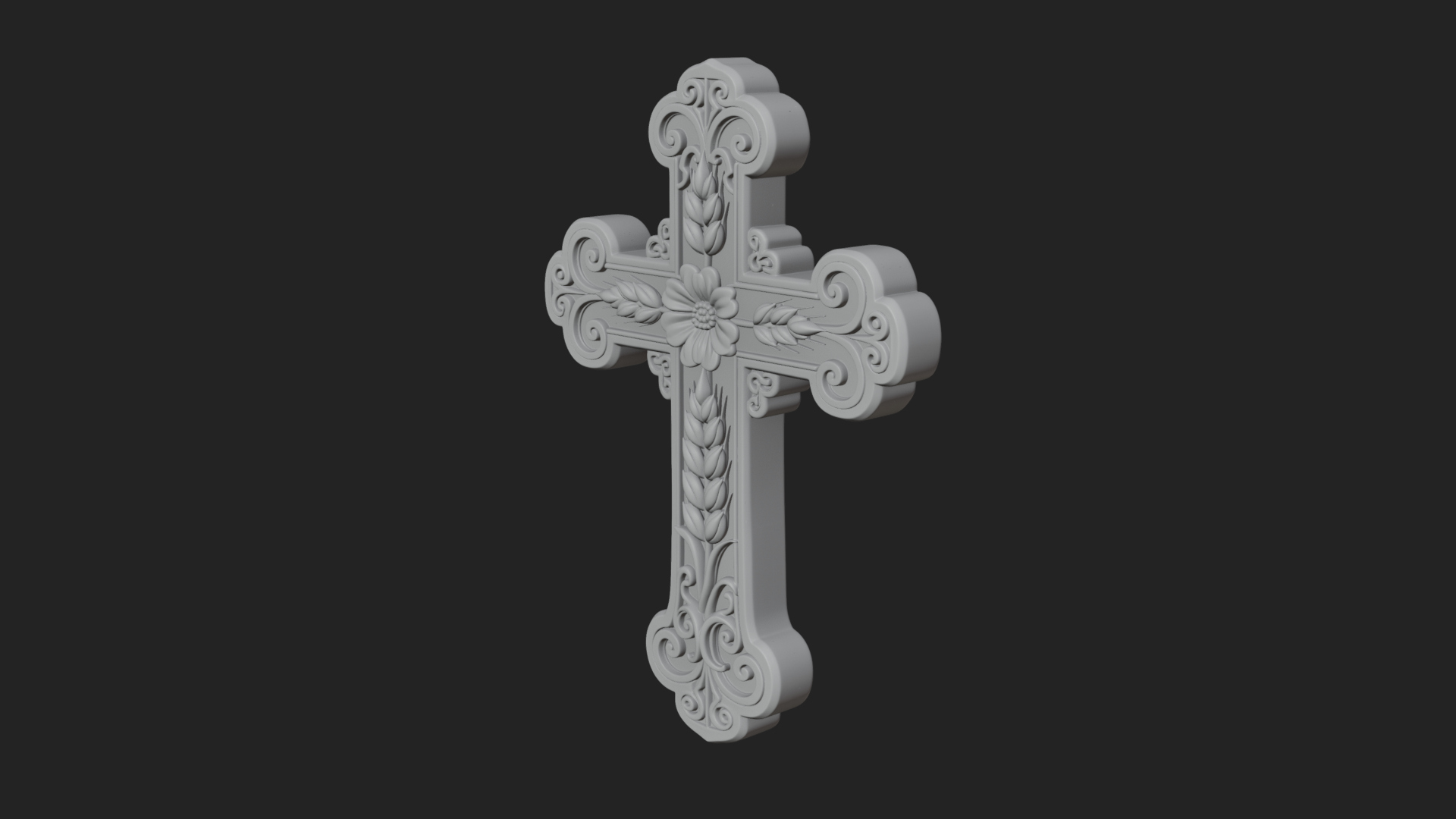 Carved Relief Wall Cross Design 226 3D Print Model 3D Model