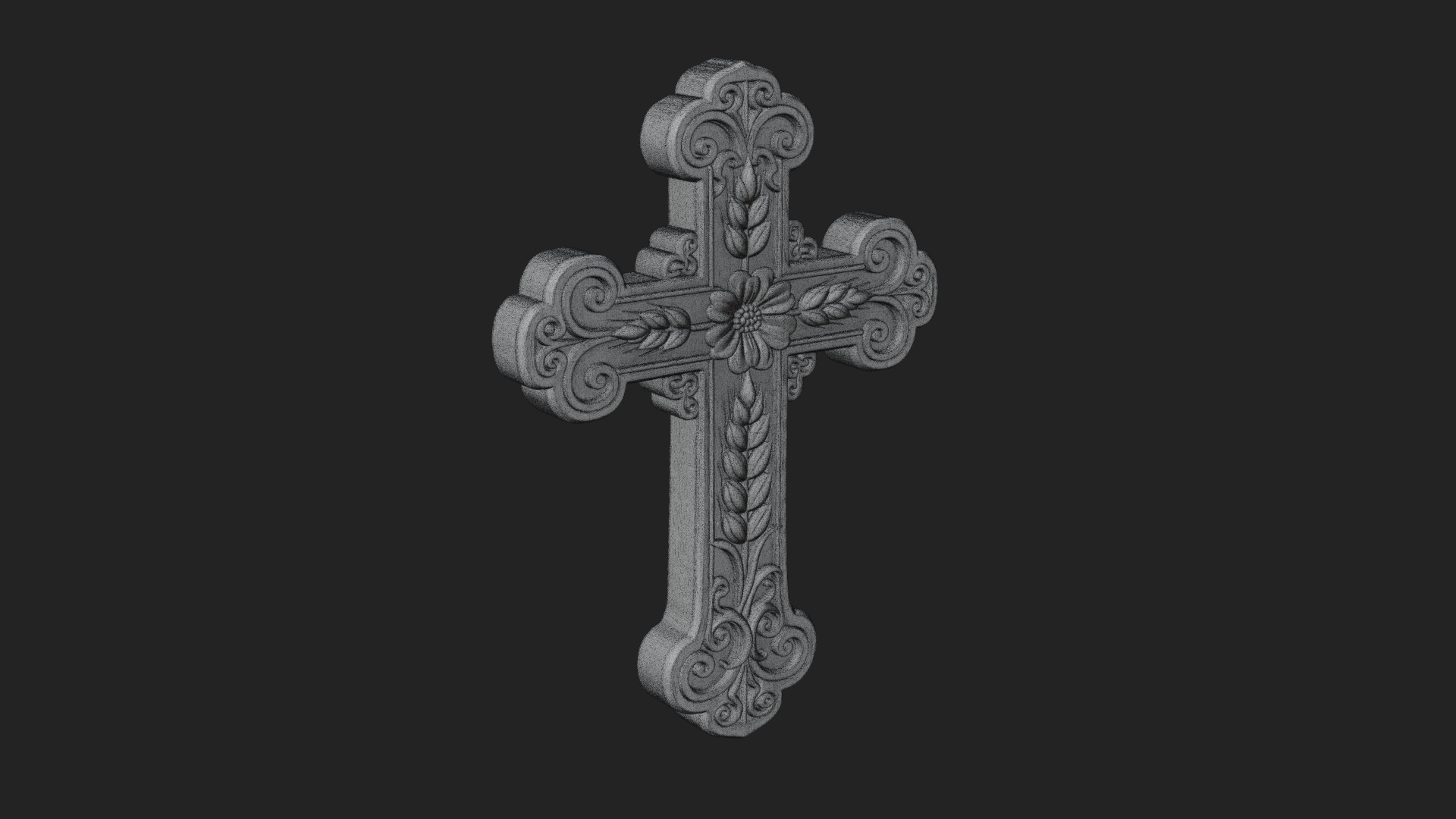 Carved Relief Wall Cross Design 226 3D Print Model 3D Model