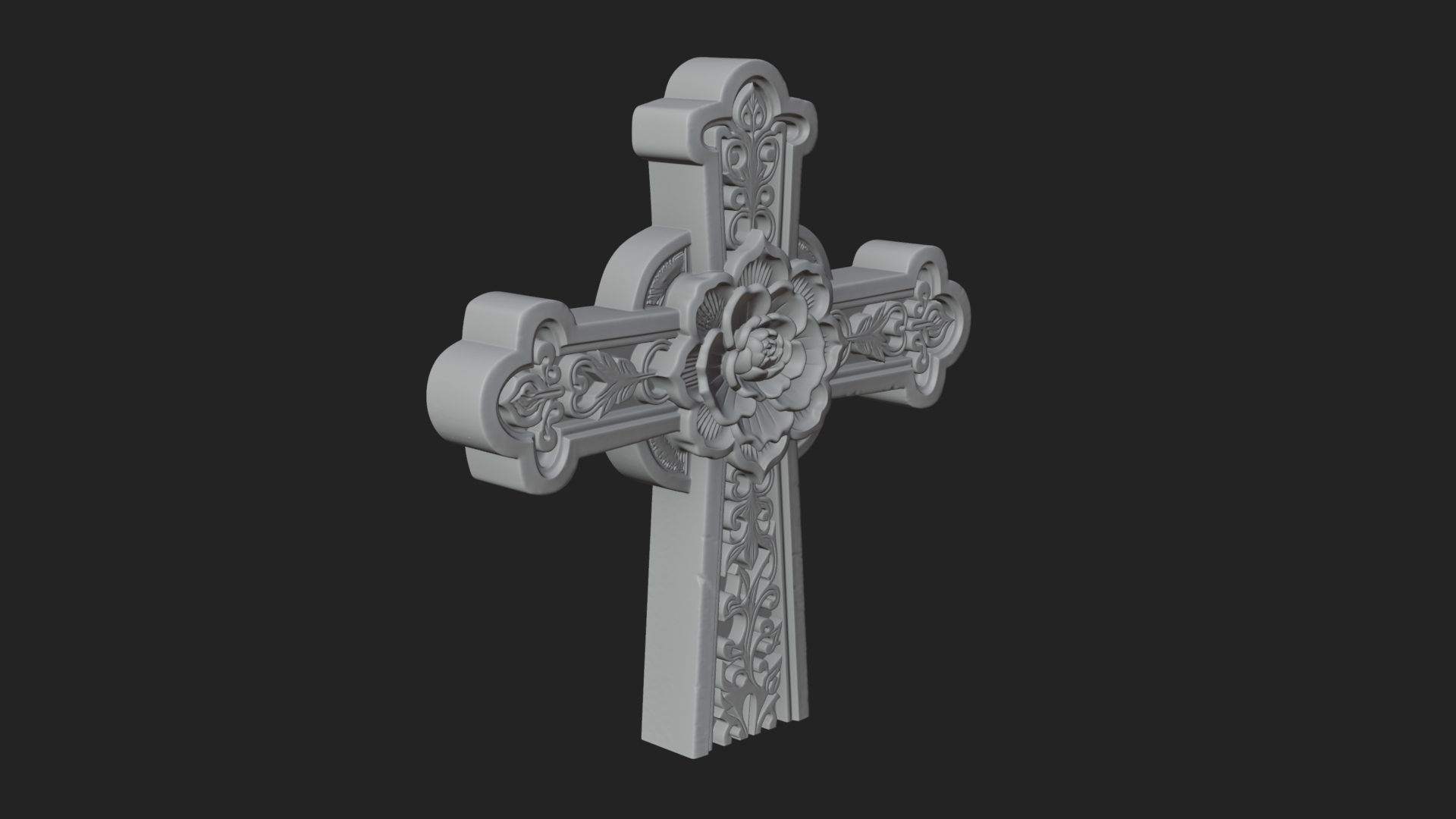 Carved Relief Wall Cross Design 228 3D Print Model 3D Model