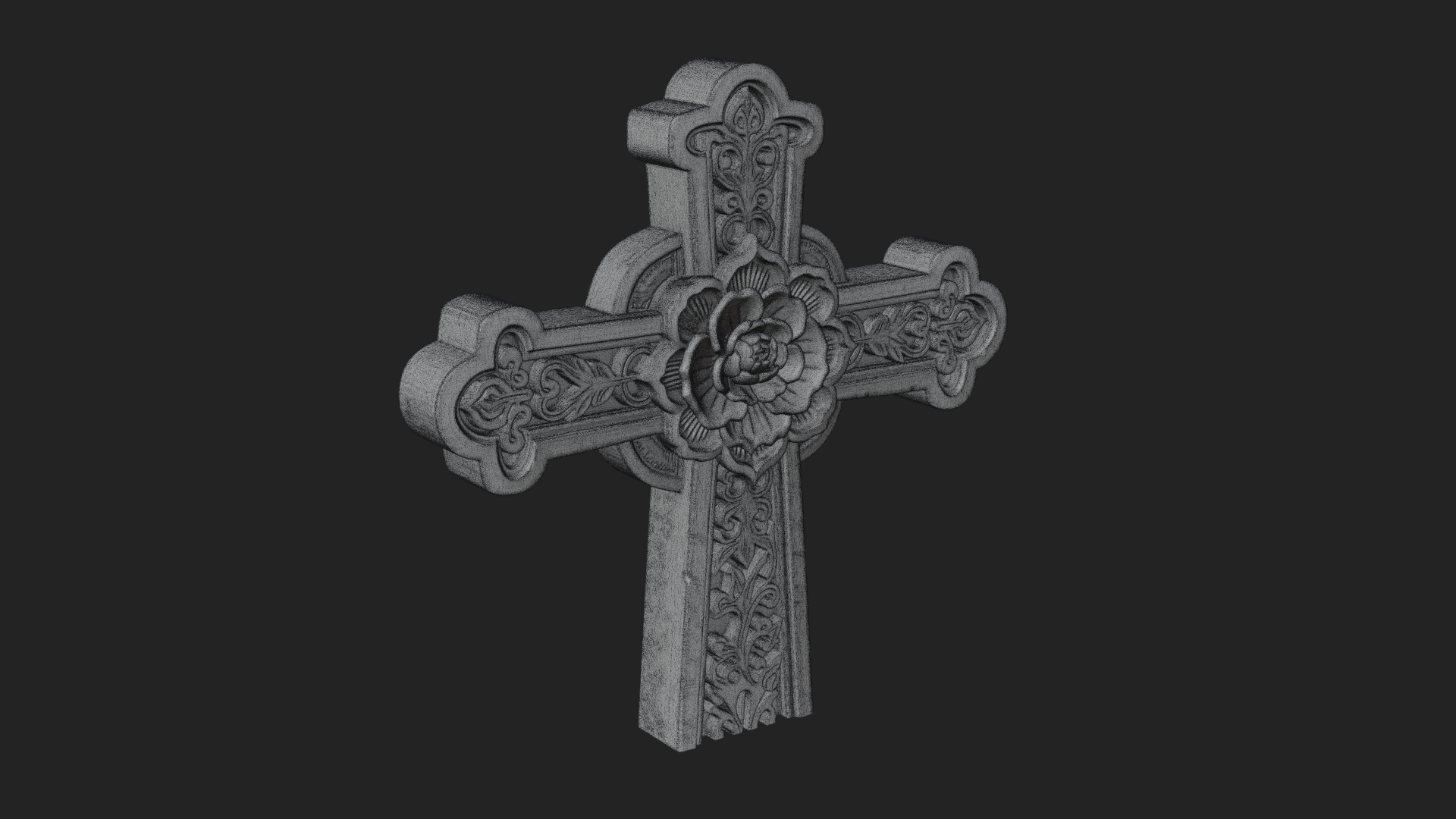 Carved Relief Wall Cross Design 228 3D Print Model 3D Model