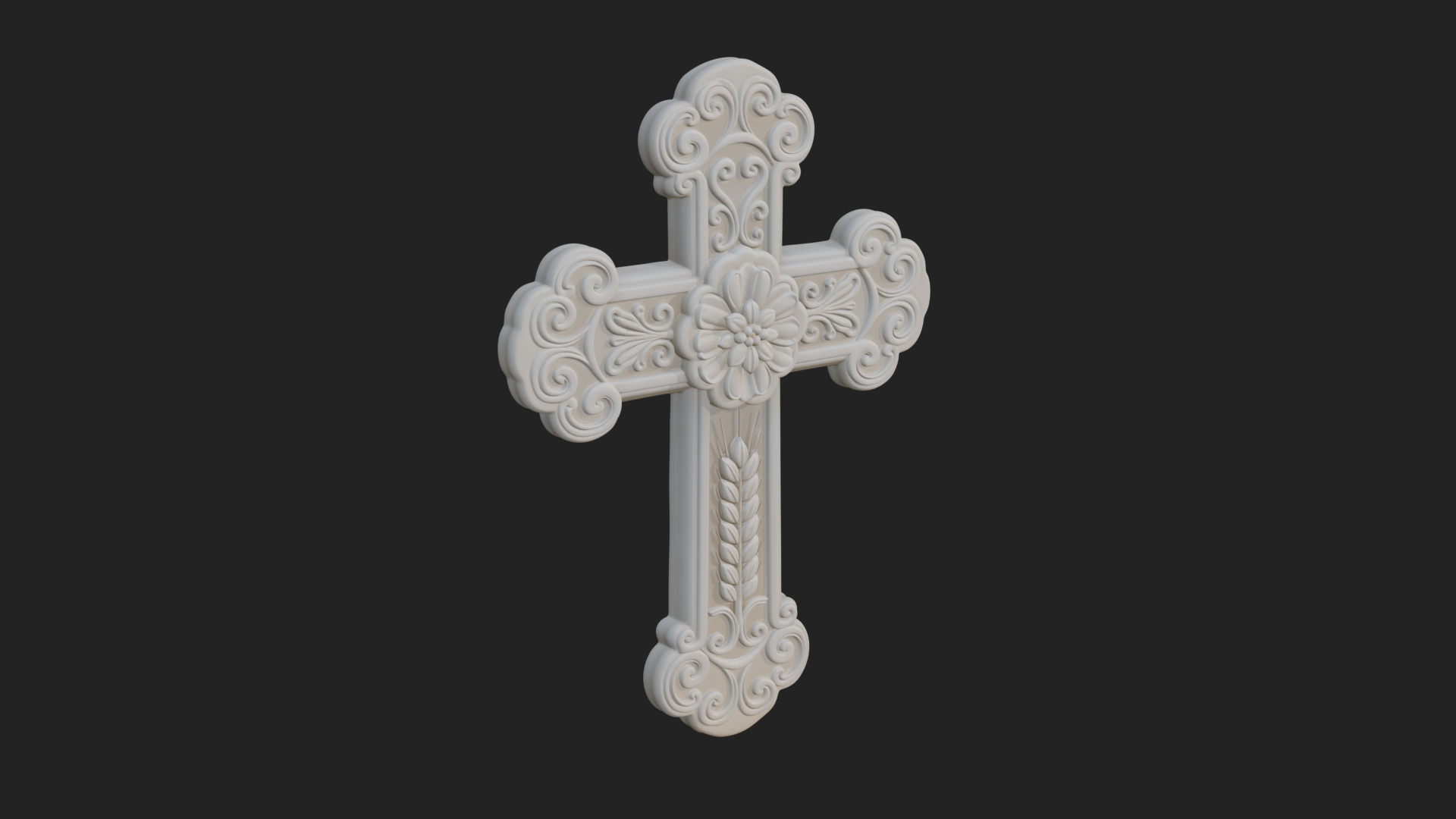 Carved Relief Wall Cross Design 229 3D Print Model 3D Model