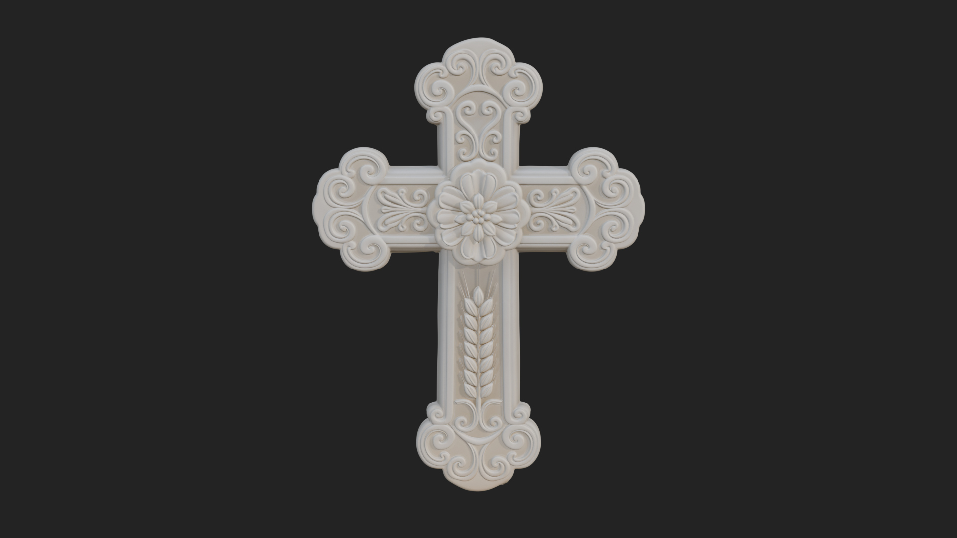 Carved Relief Wall Cross Design 229 3D Print Model 3D Model