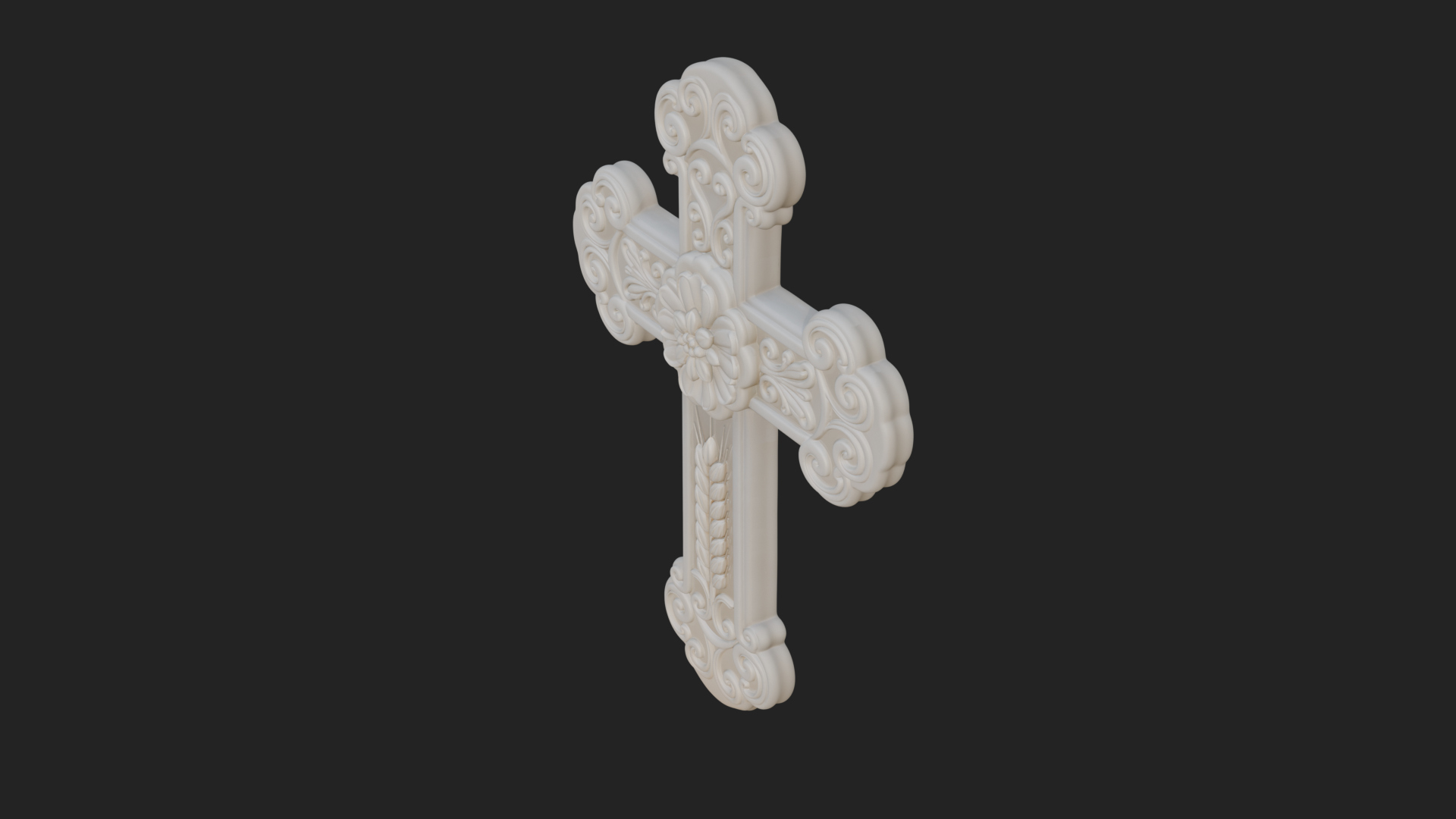 Carved Relief Wall Cross Design 229 3D Print Model 3D Model