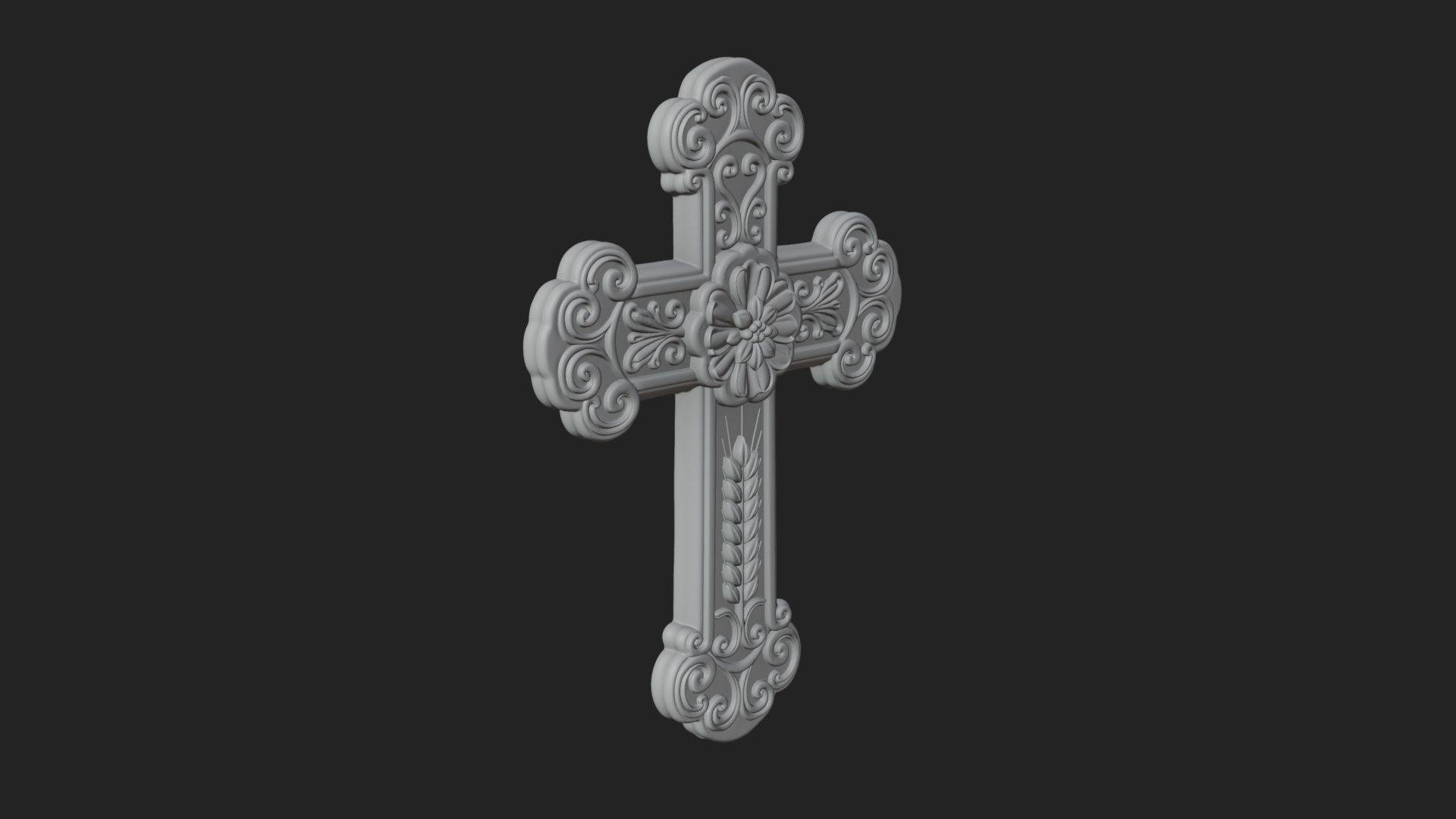 Carved Relief Wall Cross Design 229 3D Print Model 3D Model