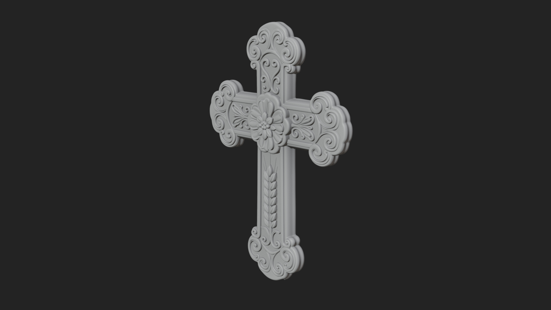 Carved Relief Wall Cross Design 229 3D Print Model 3D Model