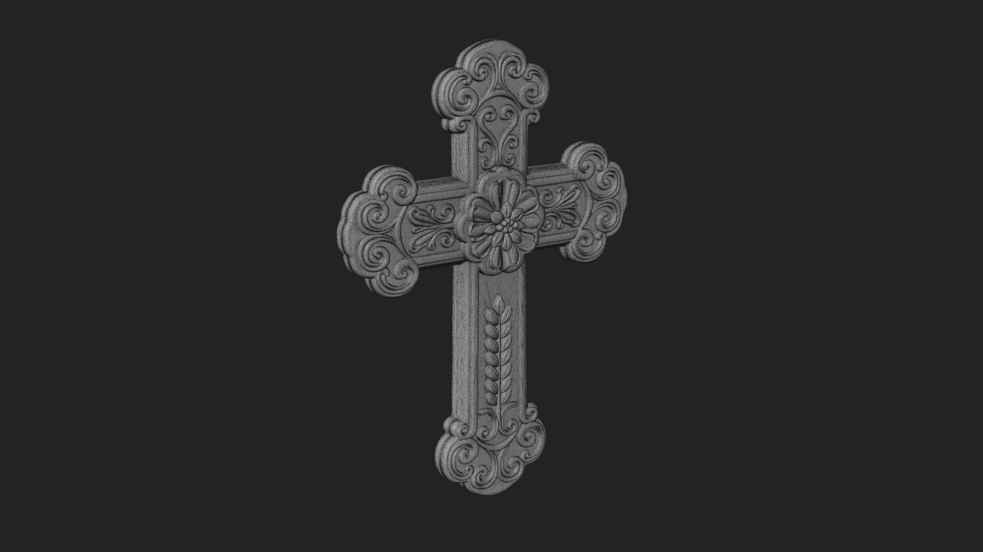 Carved Relief Wall Cross Design 229 3D Print Model 3D Model