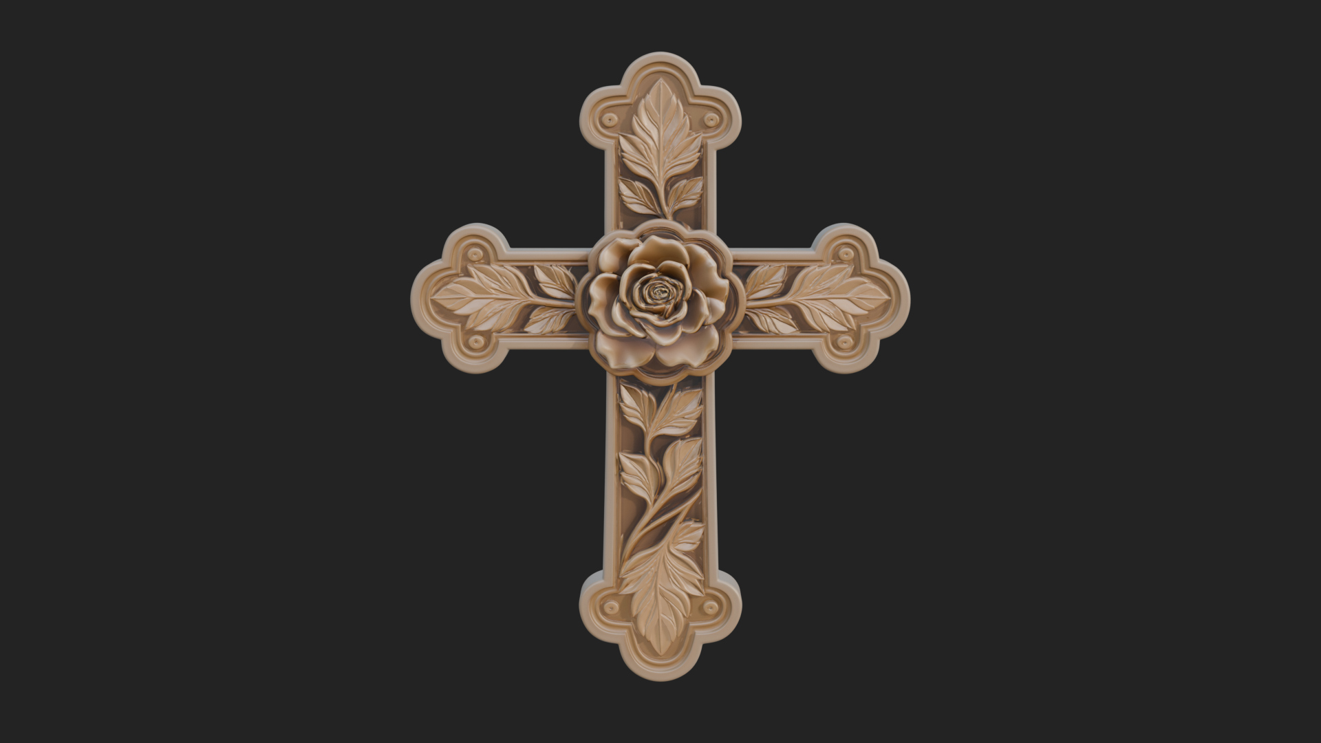 Carved Relief Wall Cross Design 23 3D Print Model 3D Model