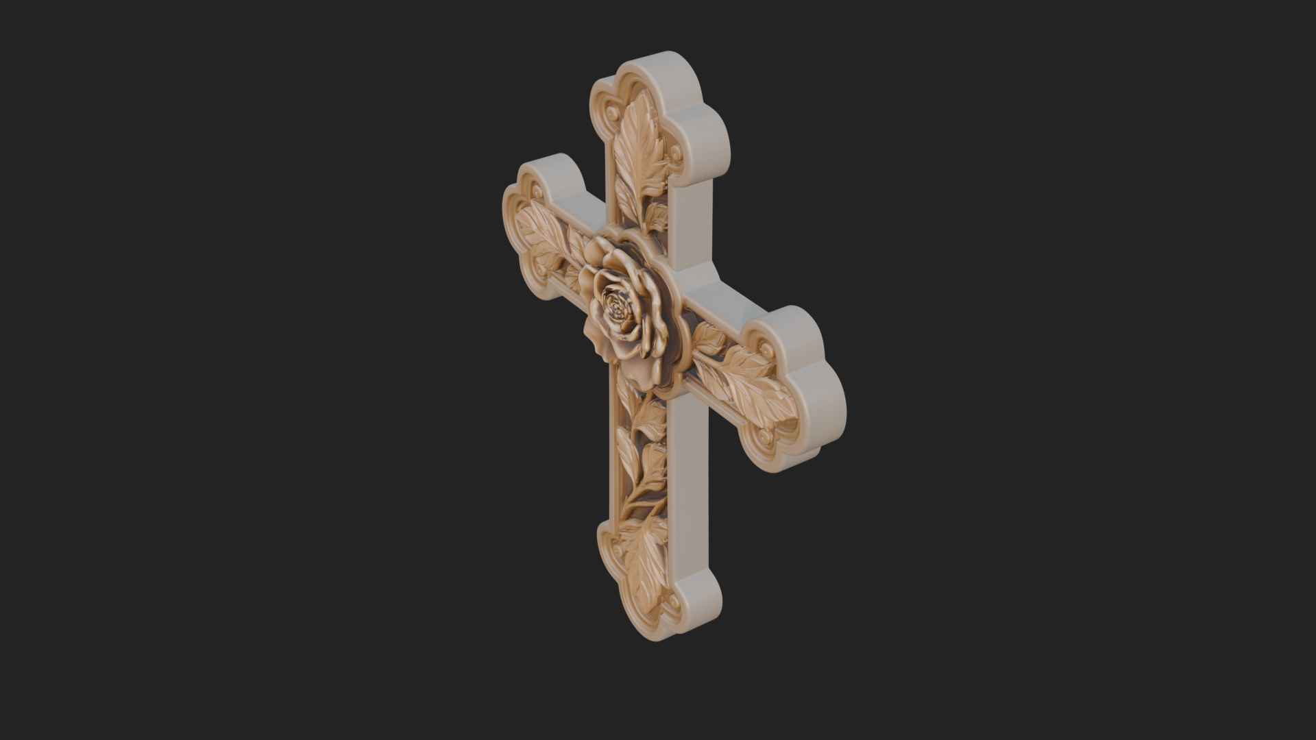 Carved Relief Wall Cross Design 23 3D Print Model 3D Model