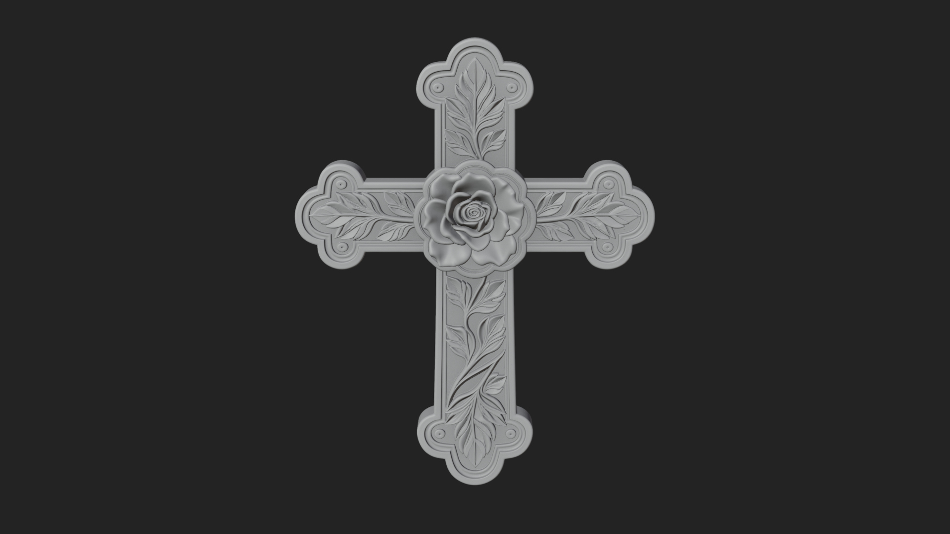 Carved Relief Wall Cross Design 23 3D Print Model 3D Model