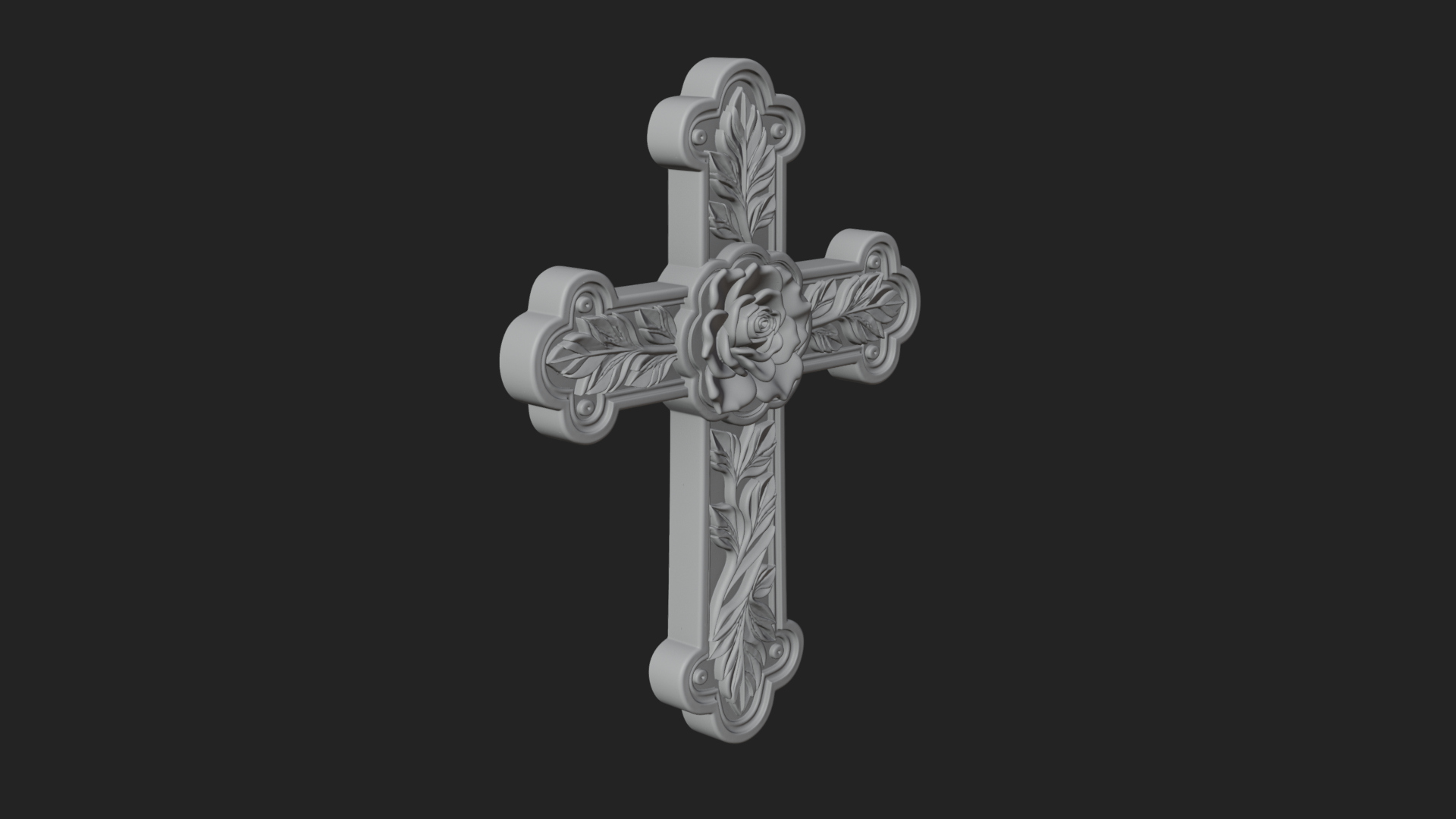 Carved Relief Wall Cross Design 23 3D Print Model 3D Model