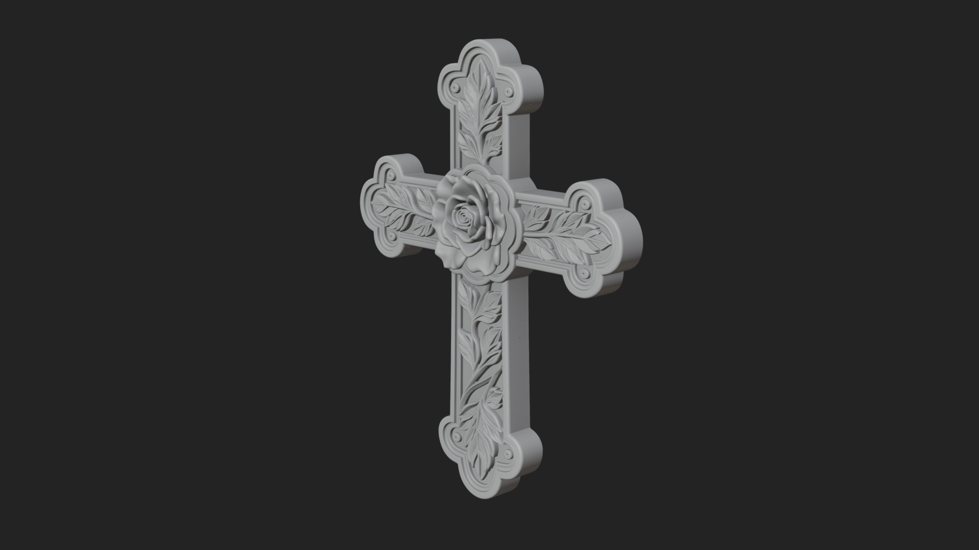Carved Relief Wall Cross Design 23 3D Print Model 3D Model