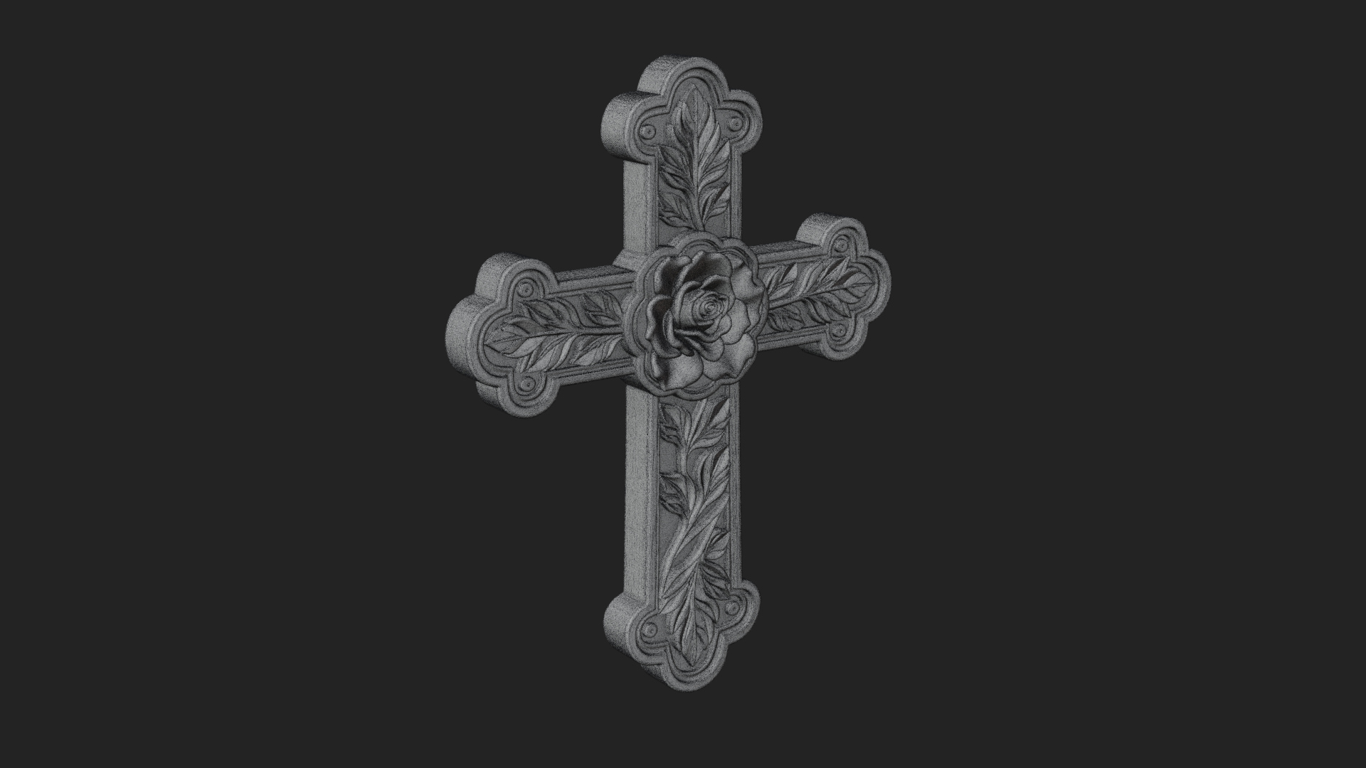 Carved Relief Wall Cross Design 23 3D Print Model 3D Model