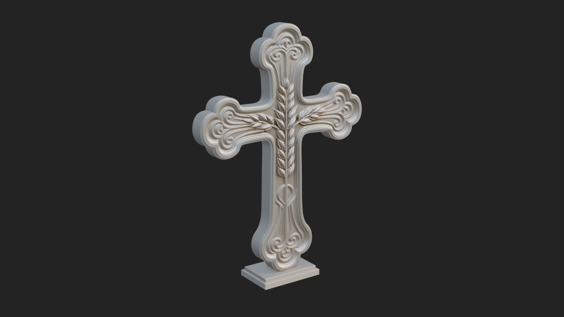 Carved Relief Wall Cross Design 230 3D Print Model 3D Model