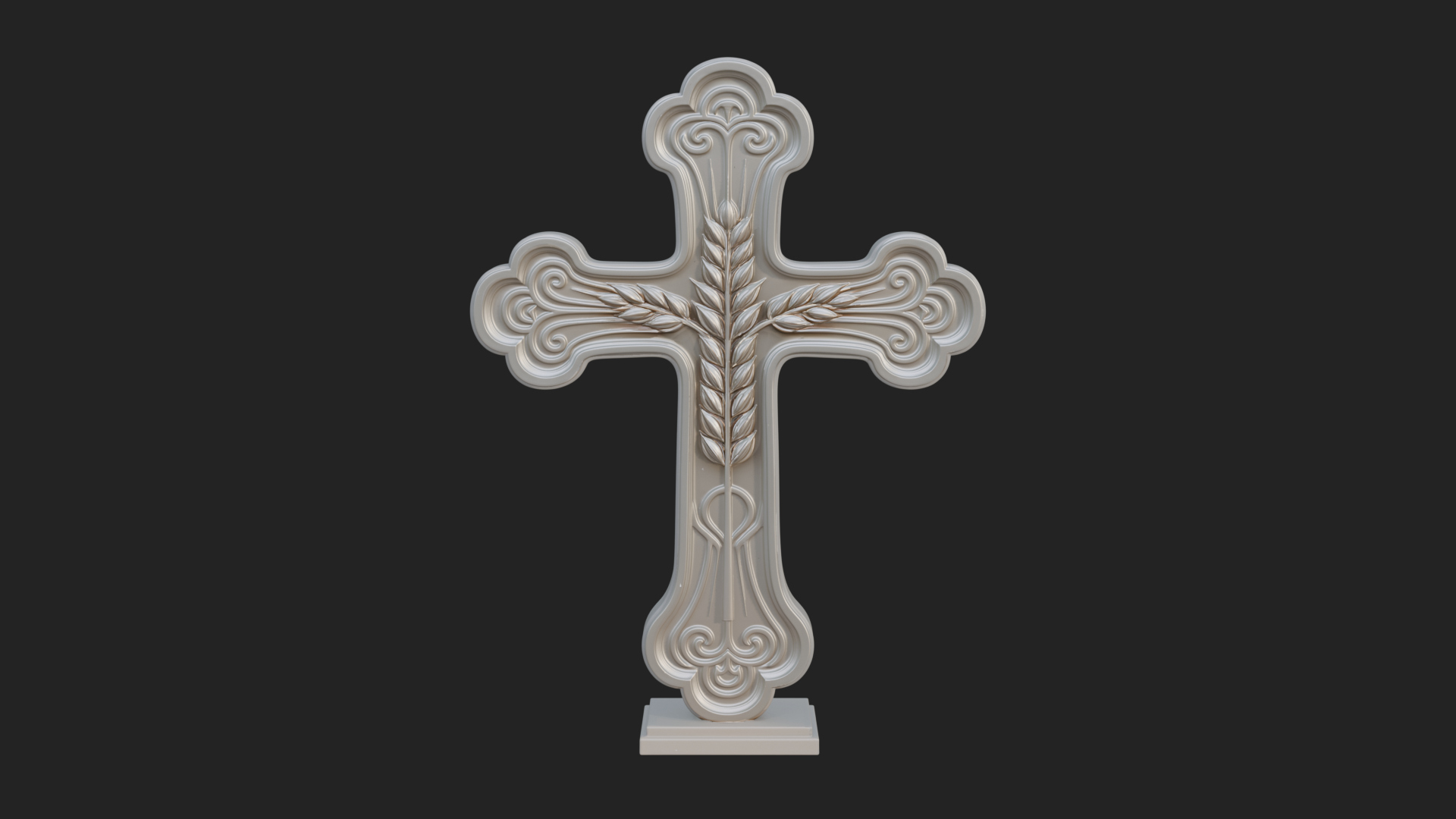 Carved Relief Wall Cross Design 230 3D Print Model 3D Model