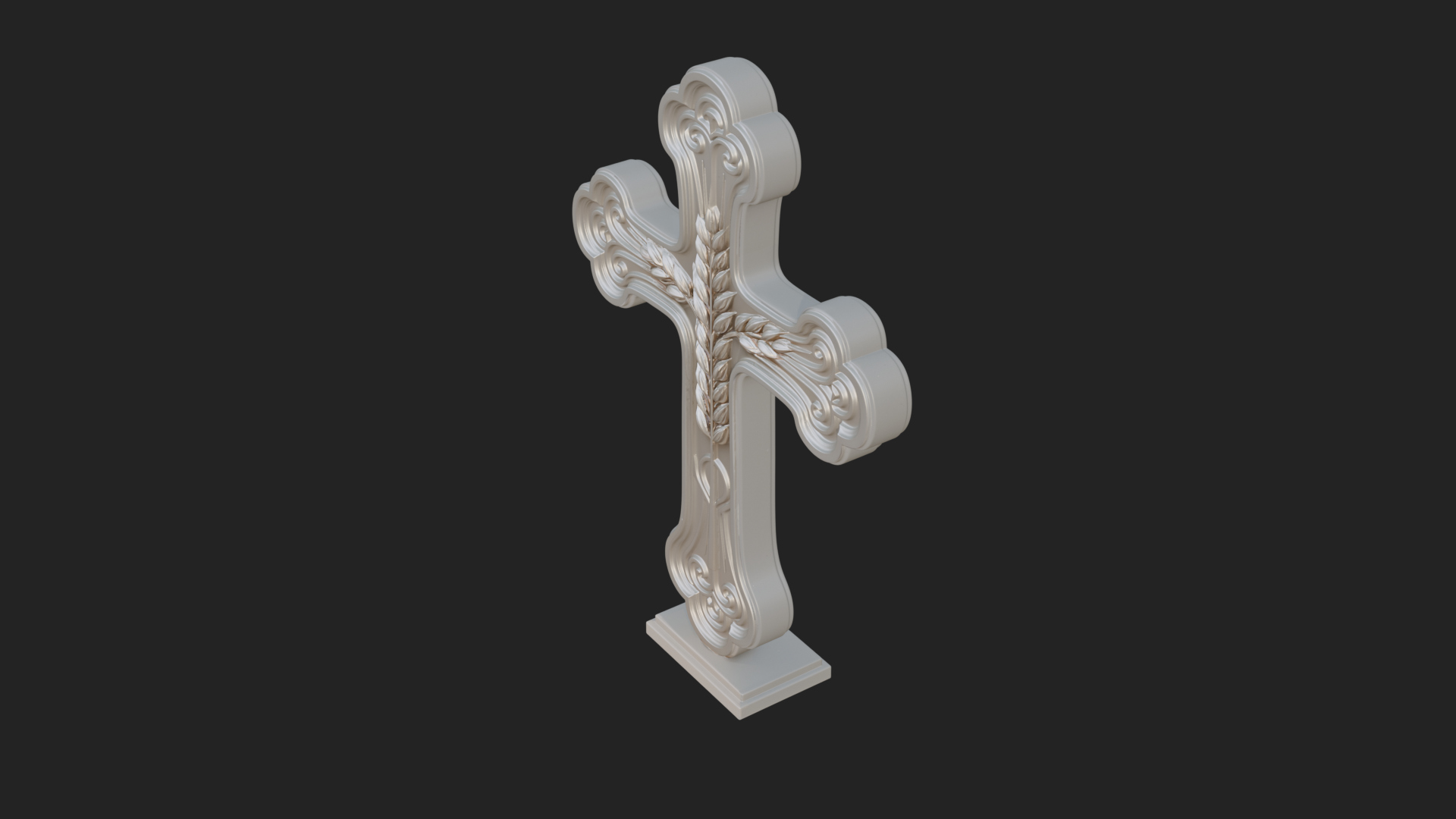 Carved Relief Wall Cross Design 230 3D Print Model 3D Model