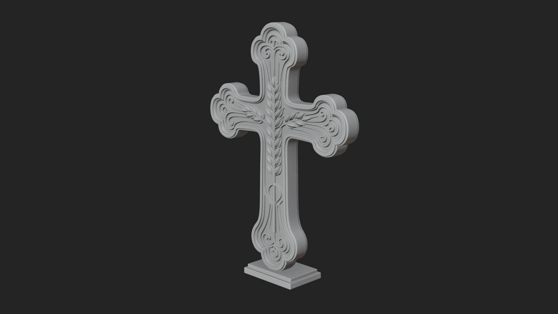 Carved Relief Wall Cross Design 230 3D Print Model 3D Model
