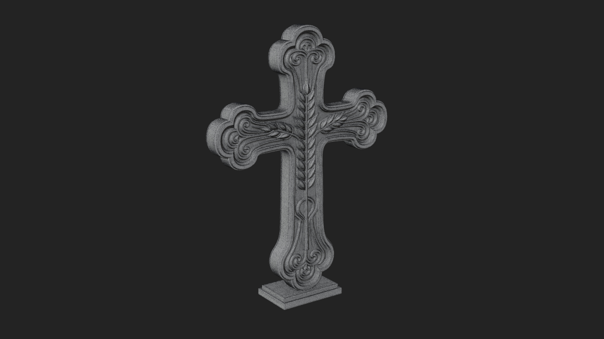 Carved Relief Wall Cross Design 230 3D Print Model 3D Model