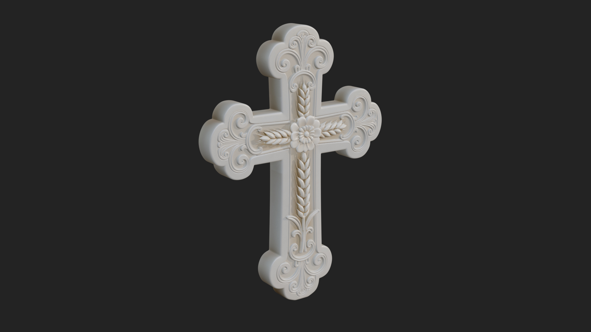Carved Relief Wall Cross Design 231 3D Print Model 3D Model