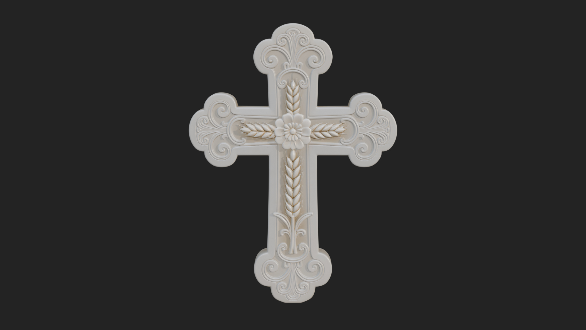 Carved Relief Wall Cross Design 231 3D Print Model 3D Model
