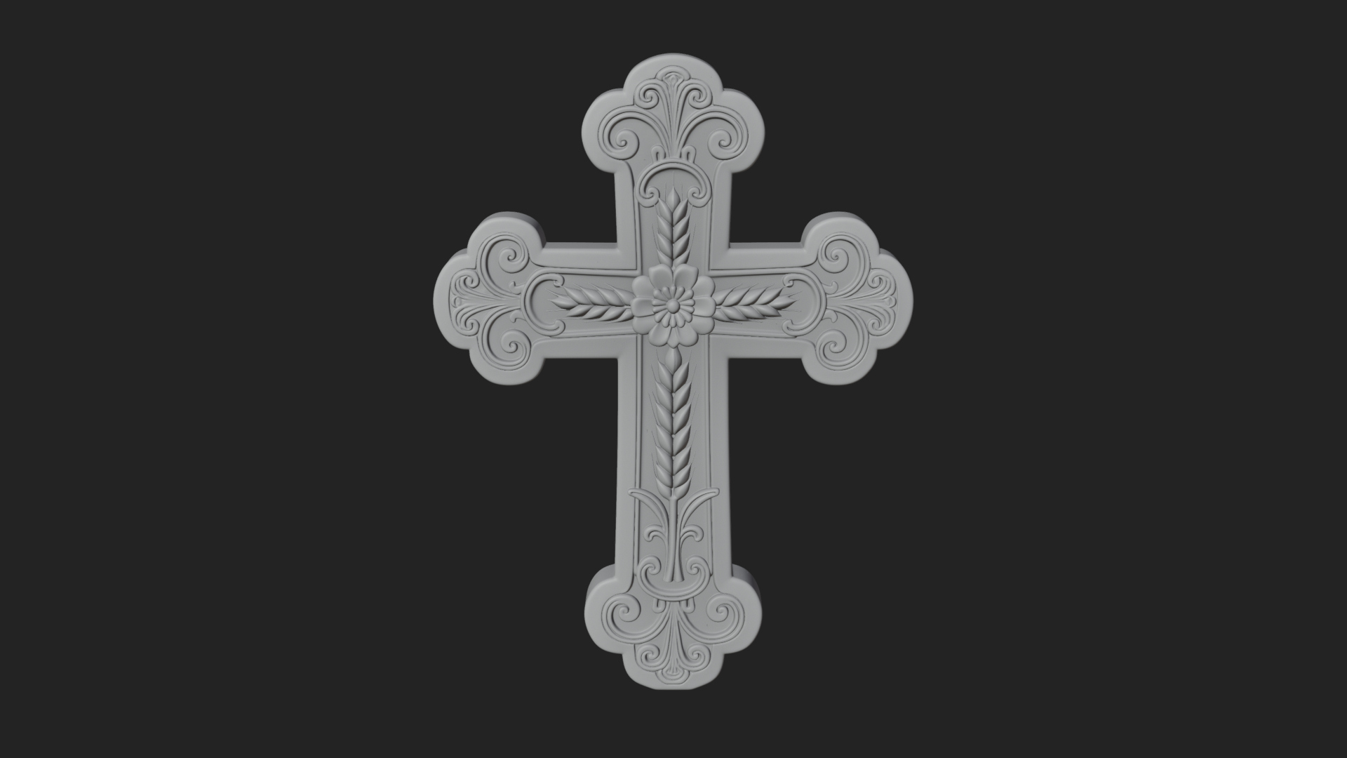 Carved Relief Wall Cross Design 231 3D Print Model 3D Model